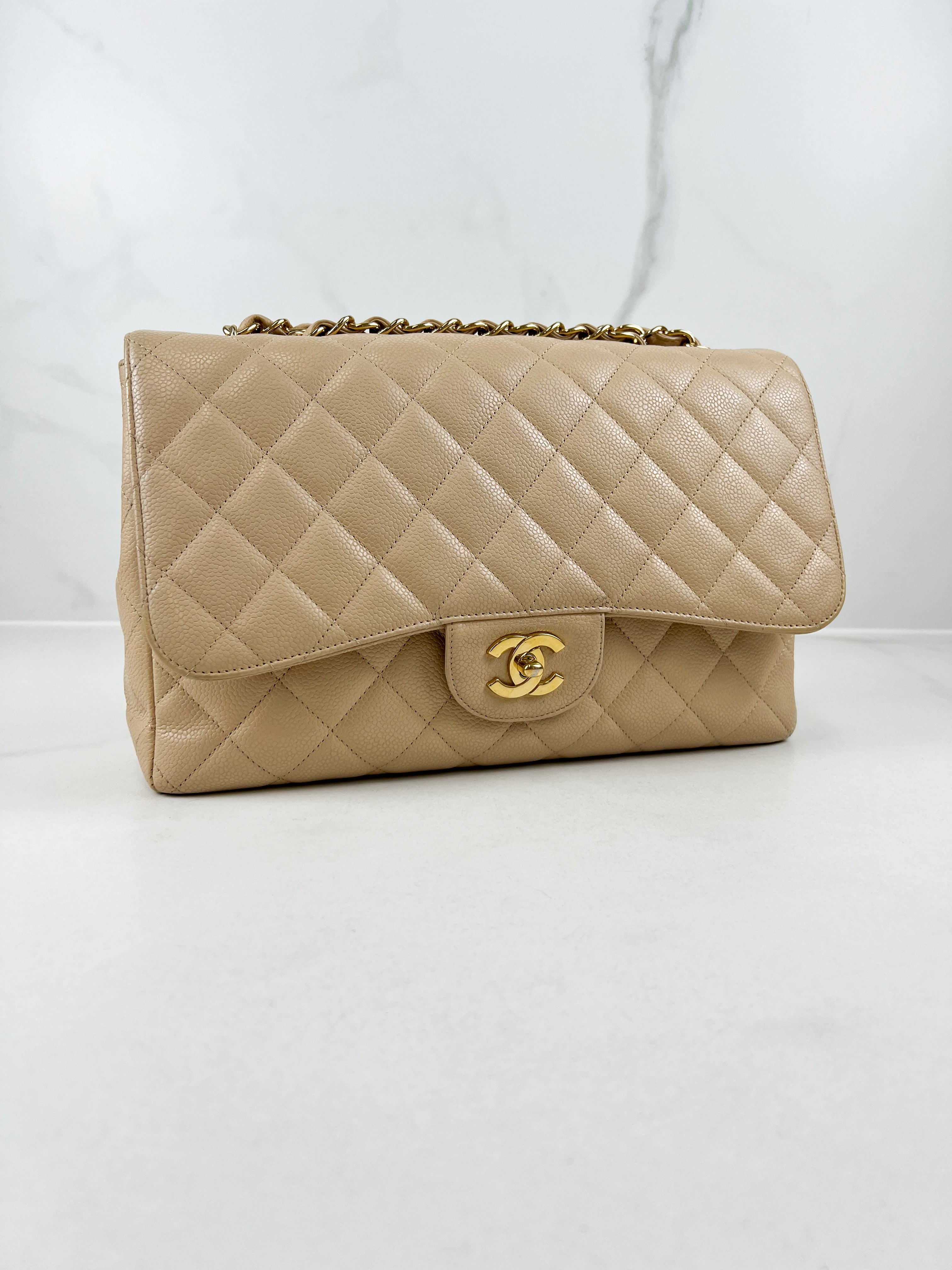 Chanel Jumbo Classic Single Flap Caviar Shoulder Bag