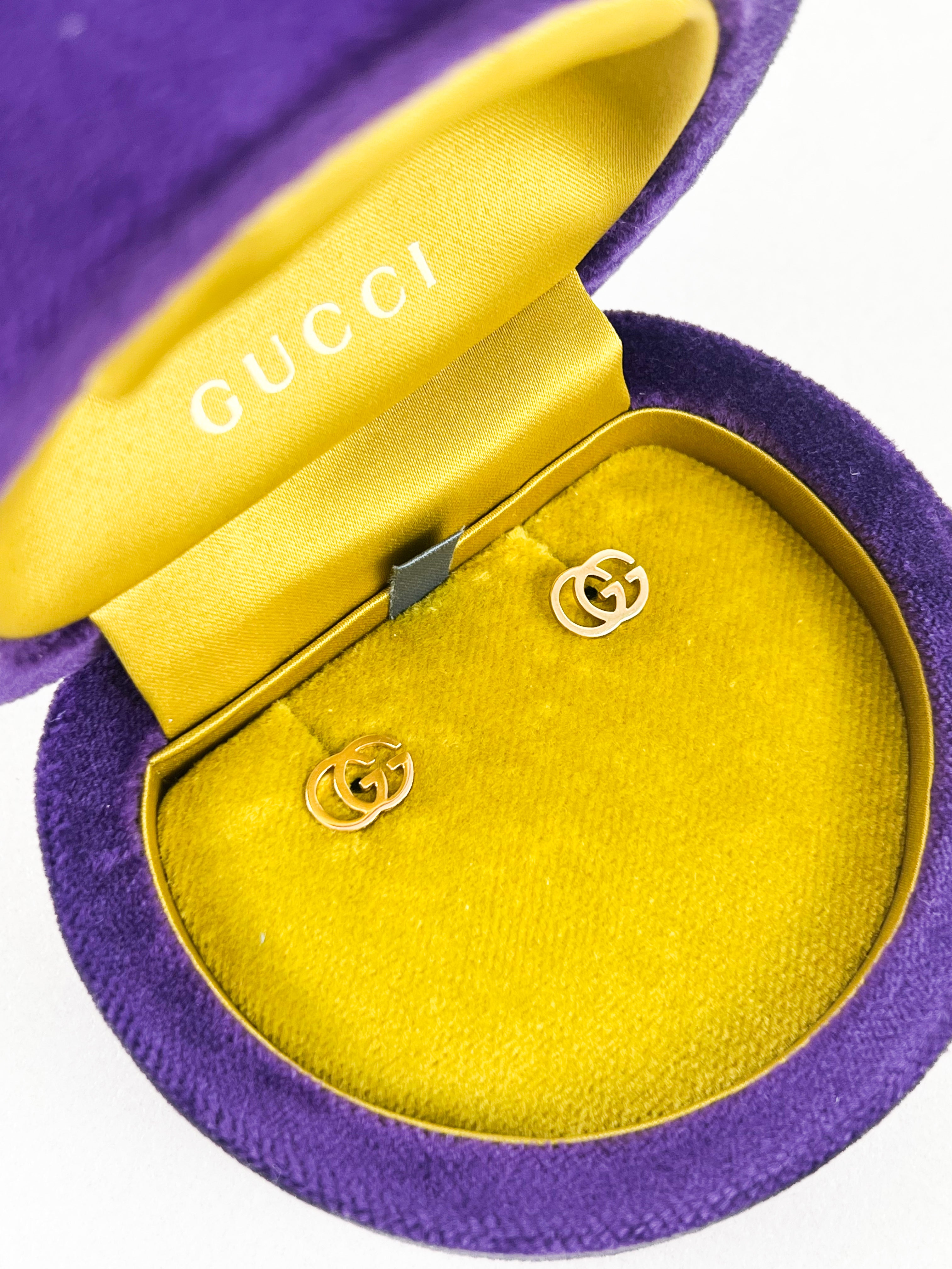 Gucci 18KT Yellow Gold Interlocking G Studs