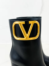 Valentino Vlogo Signature Calfskin Ankle Boot Size 38