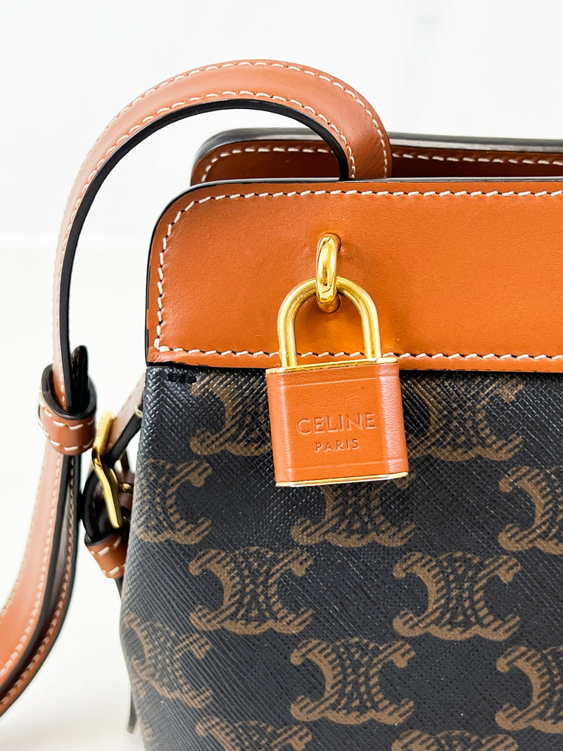 Celine Small Teen Cabas Canvas & Leather Shoulder Bag