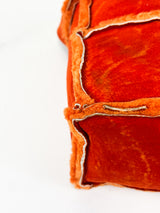 Chanel Vintage Orange Sheepskin Suede Logos Shoulder Bag