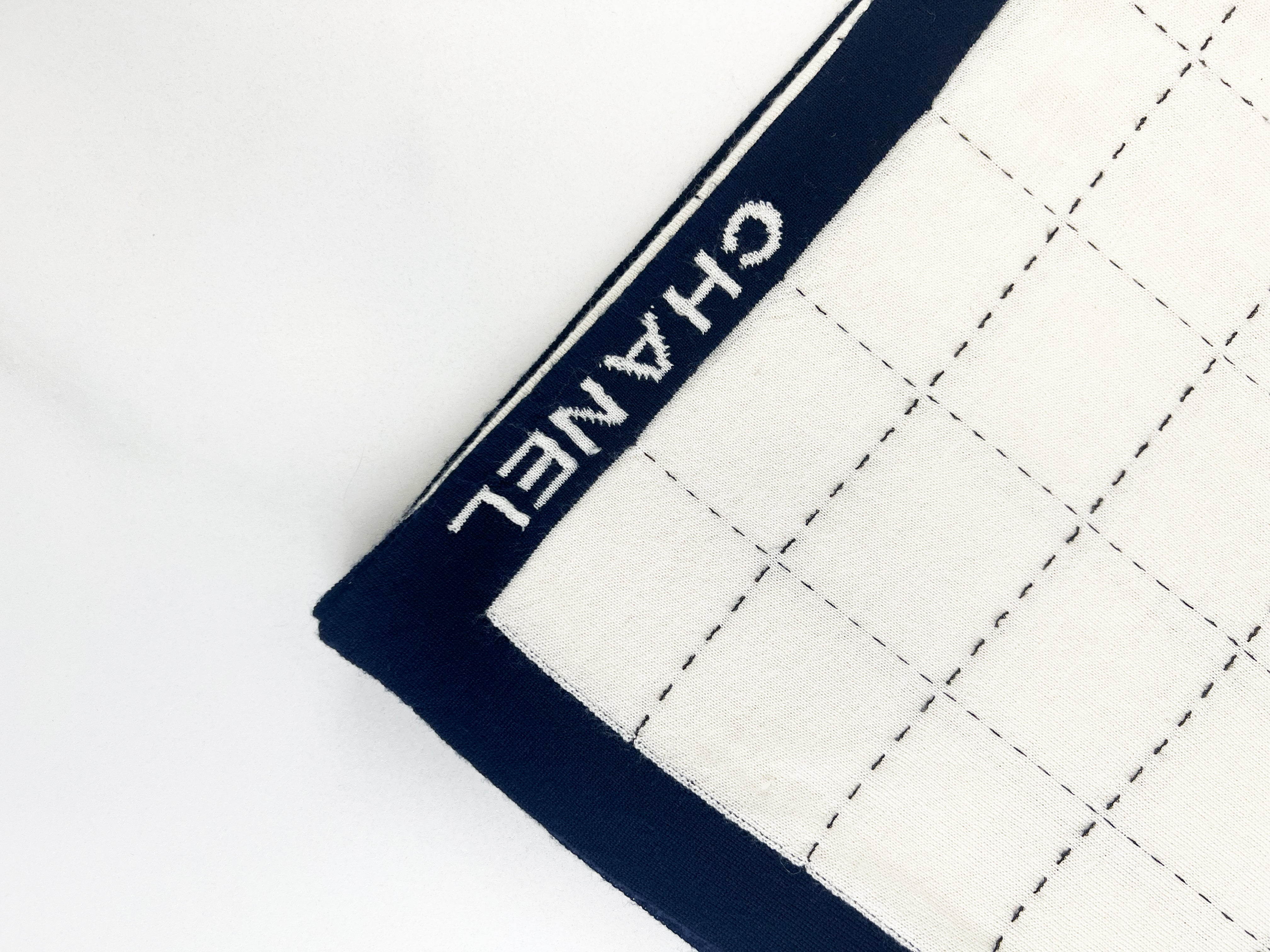 Chanel Quilted Classic Wool and Silk Two-tone Scarf