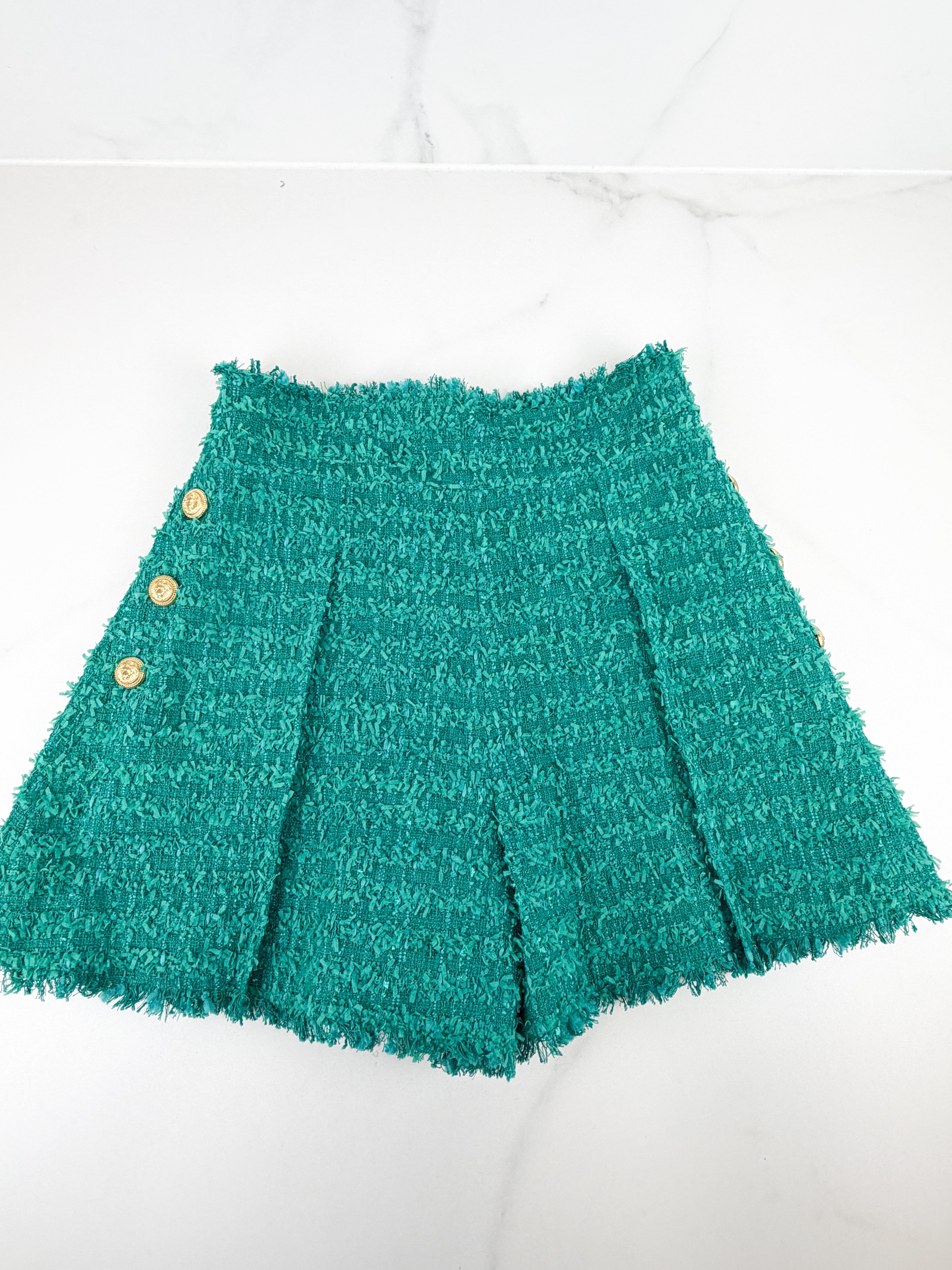 Balmain Teal Button Embellished Set Size 42