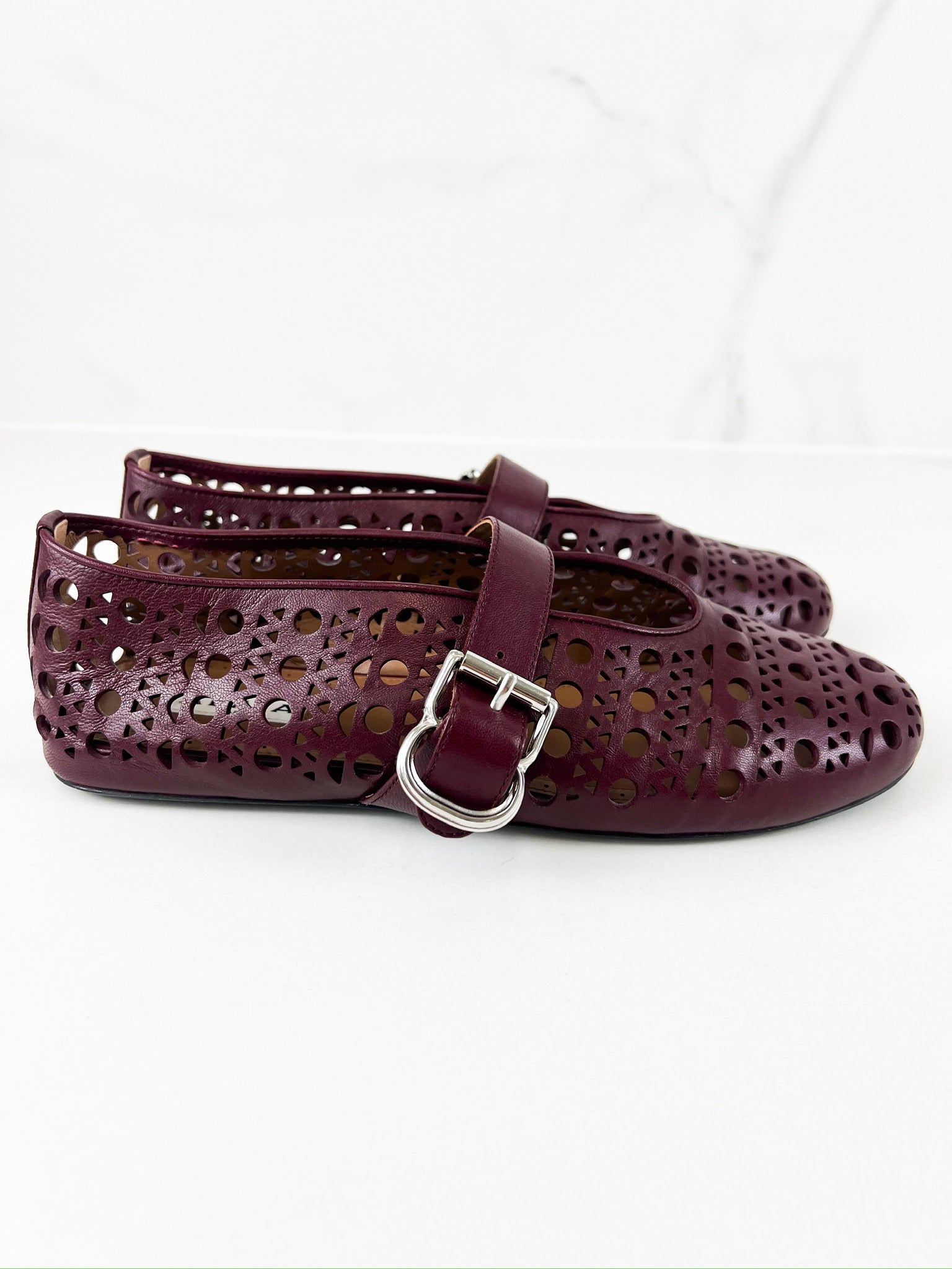 Alaia Perforated Ballet Flat 37