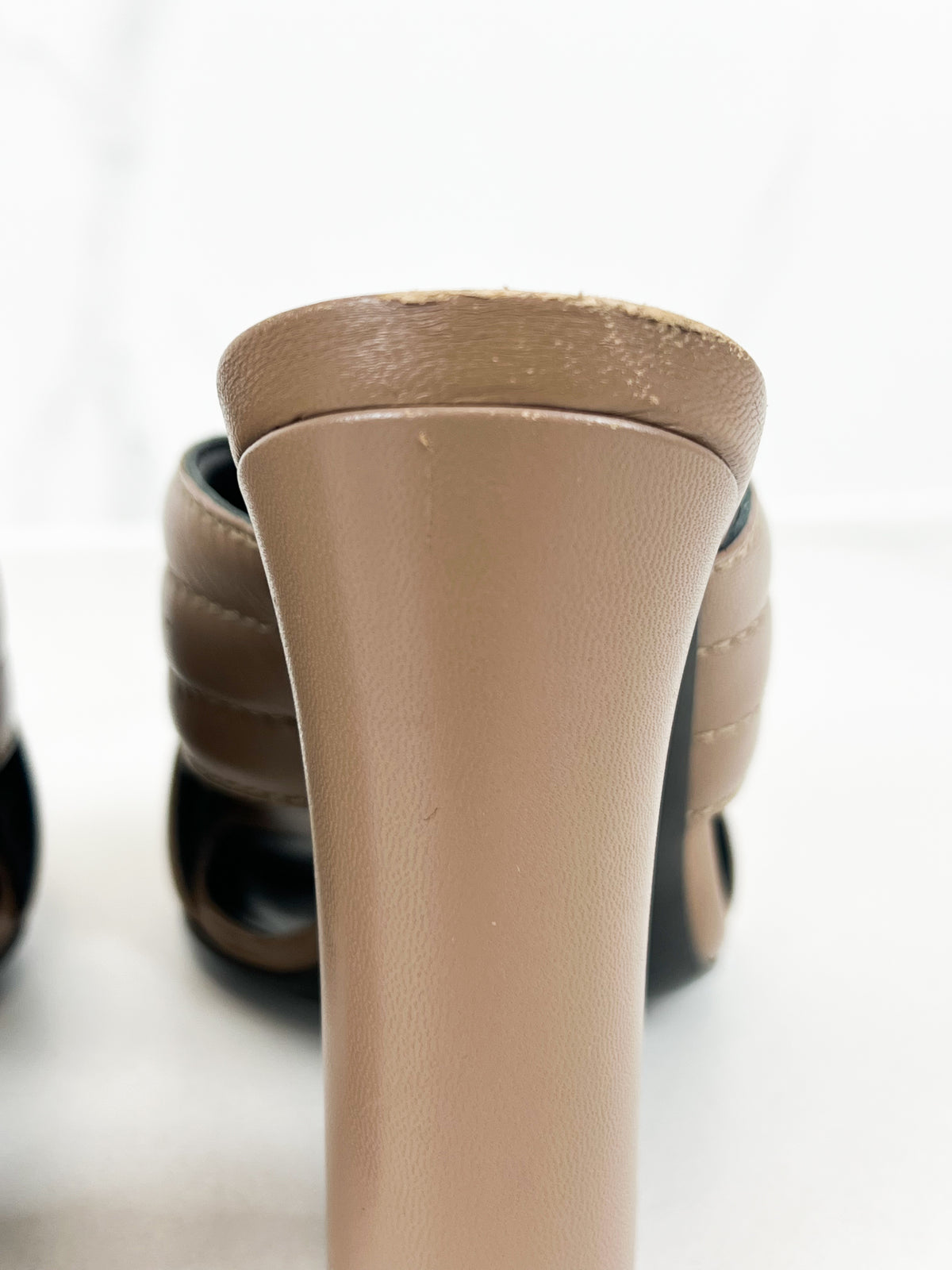 Gucci Quilted Leather Heel Mules Size 36