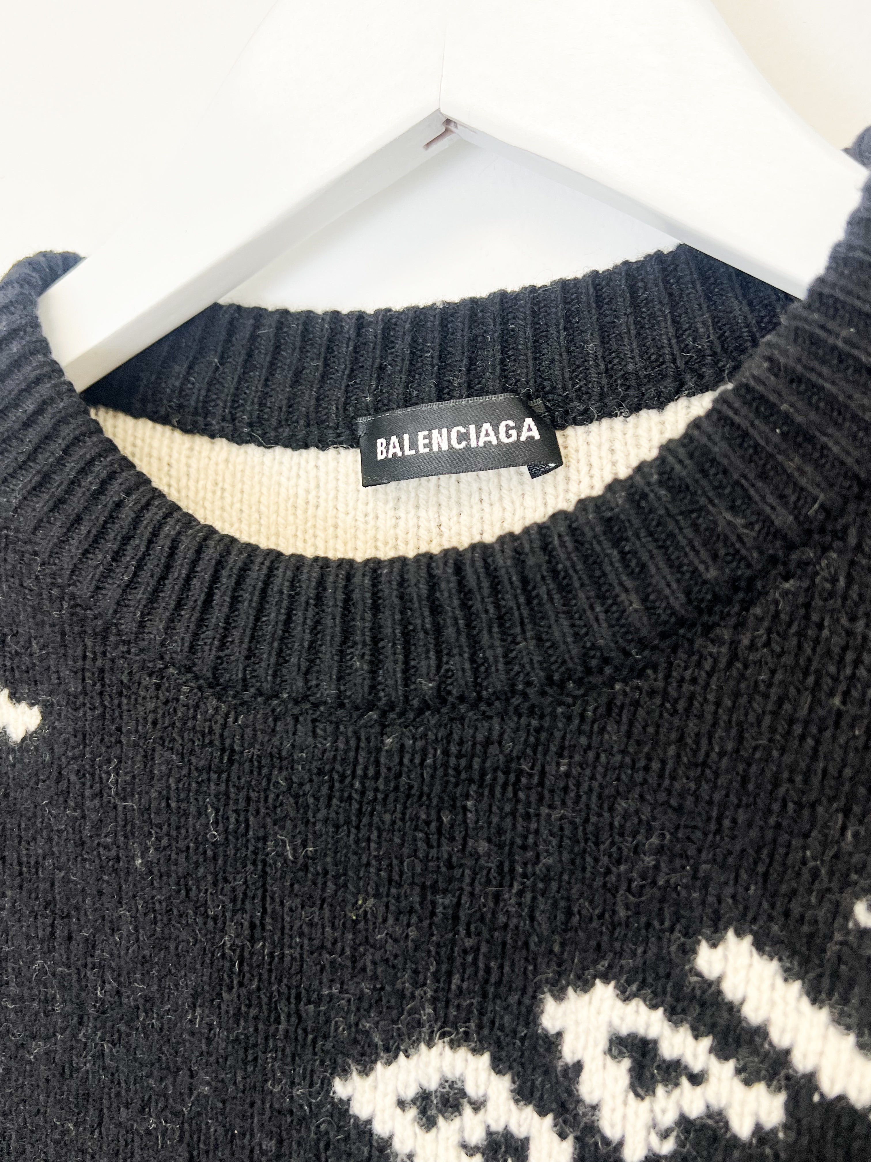 Balenciaga Black All Over Long Sleeve Jumper Size S