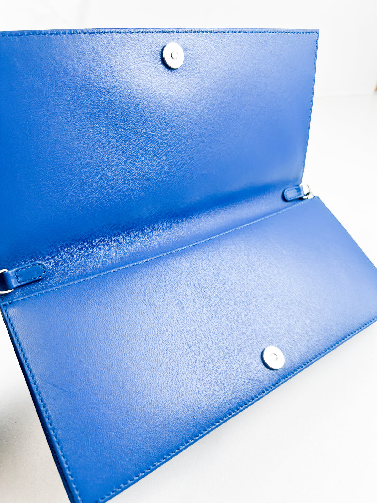 Christian Dior Cannage Lambskin Blue Clutch