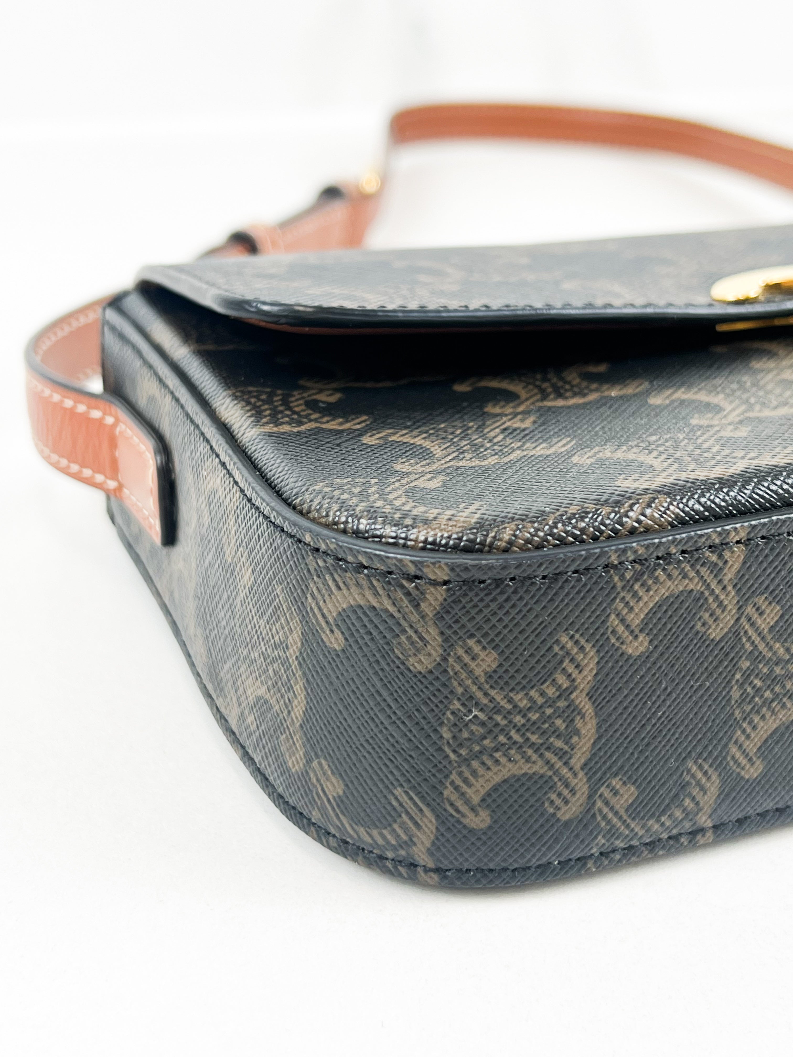 Celine Triomphe Shoulder Bag in Monogram Calfskin
