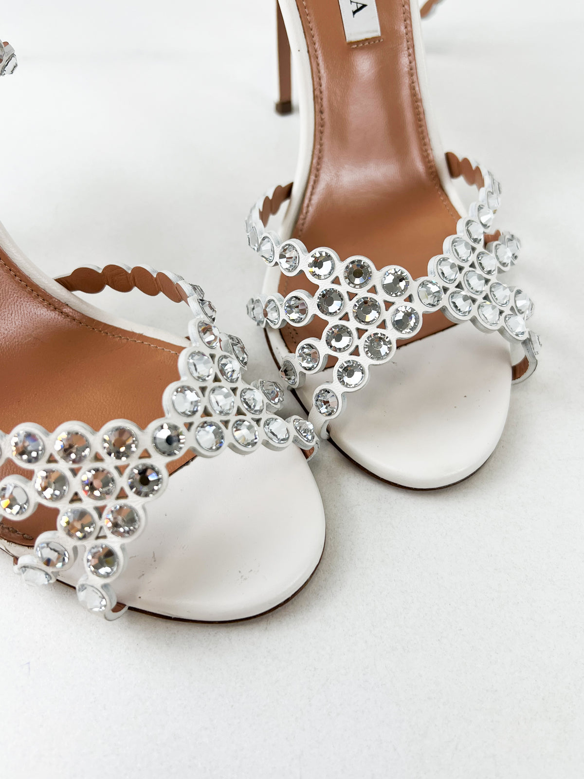 Aquazzura Tequilla 105 Embellished Slingback Pumps Size 38