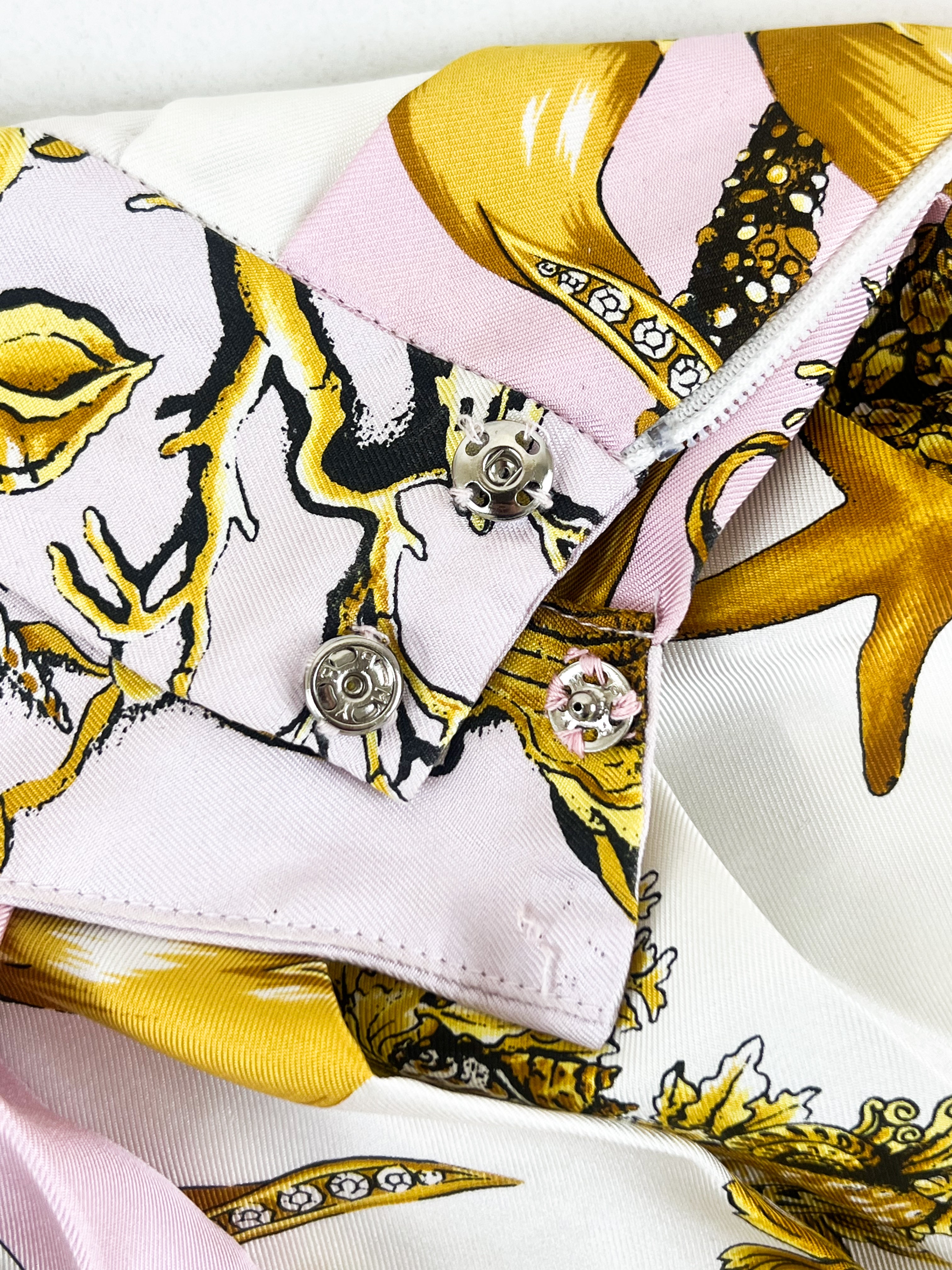 Versace Pleated Printed Silk Twill Mini Skirt & Bustier Set