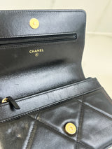 Chanel 19 Black Wallet on Chain WOC in Lambskin Leather