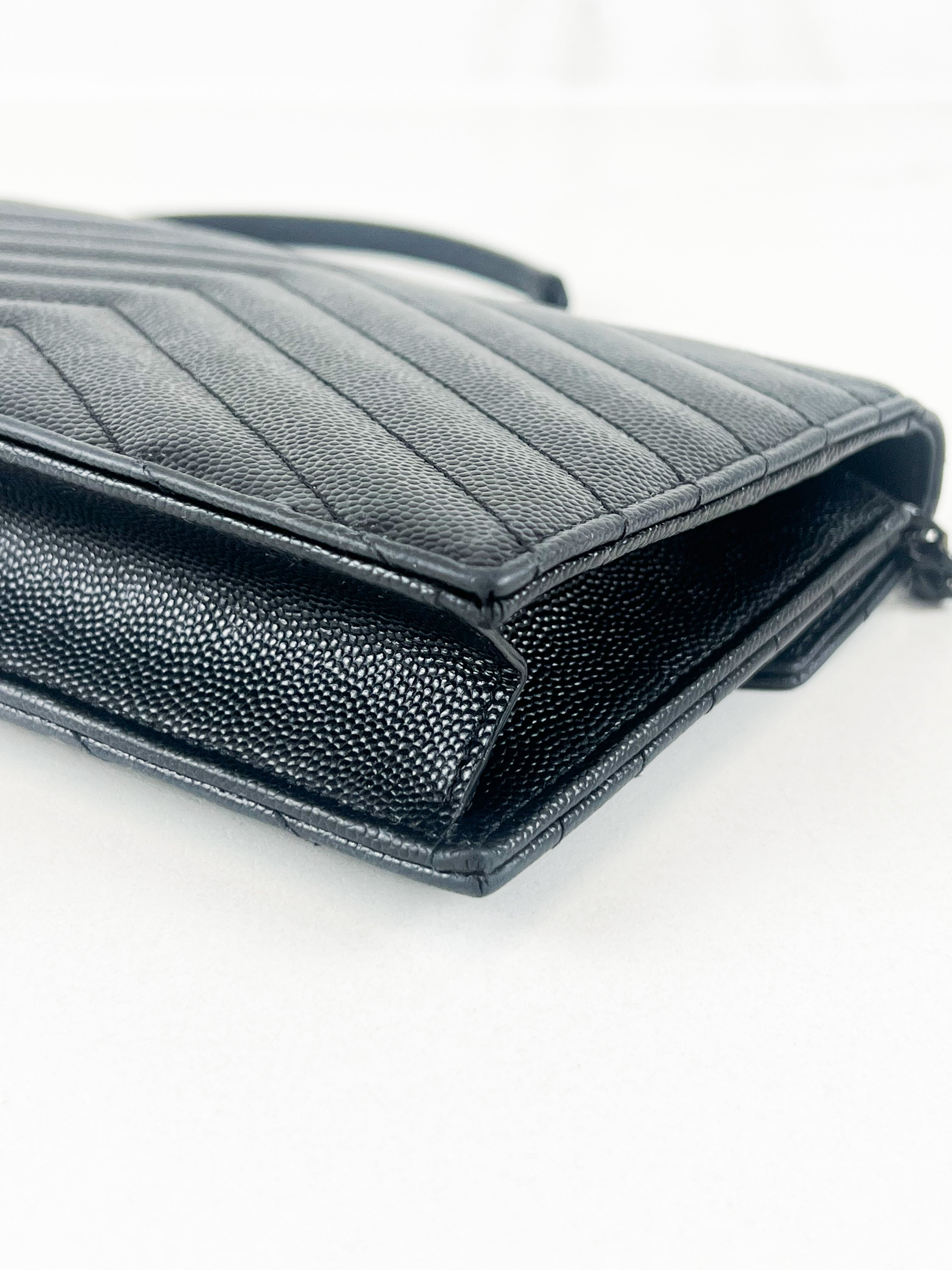Saint Laurent Black Cassandre Envelope WOC