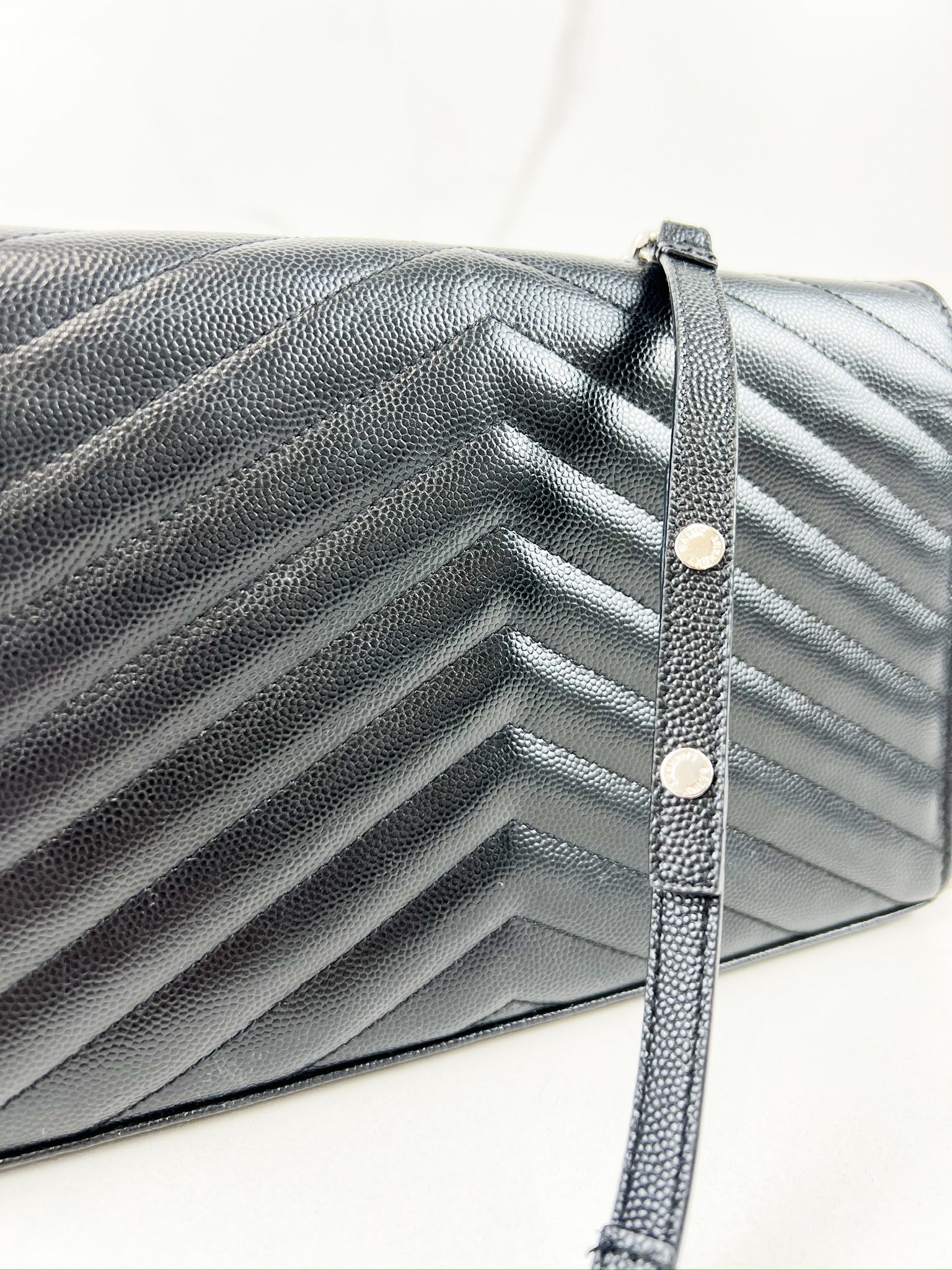 Saint Laurent Black Cassandre Envelope WOC