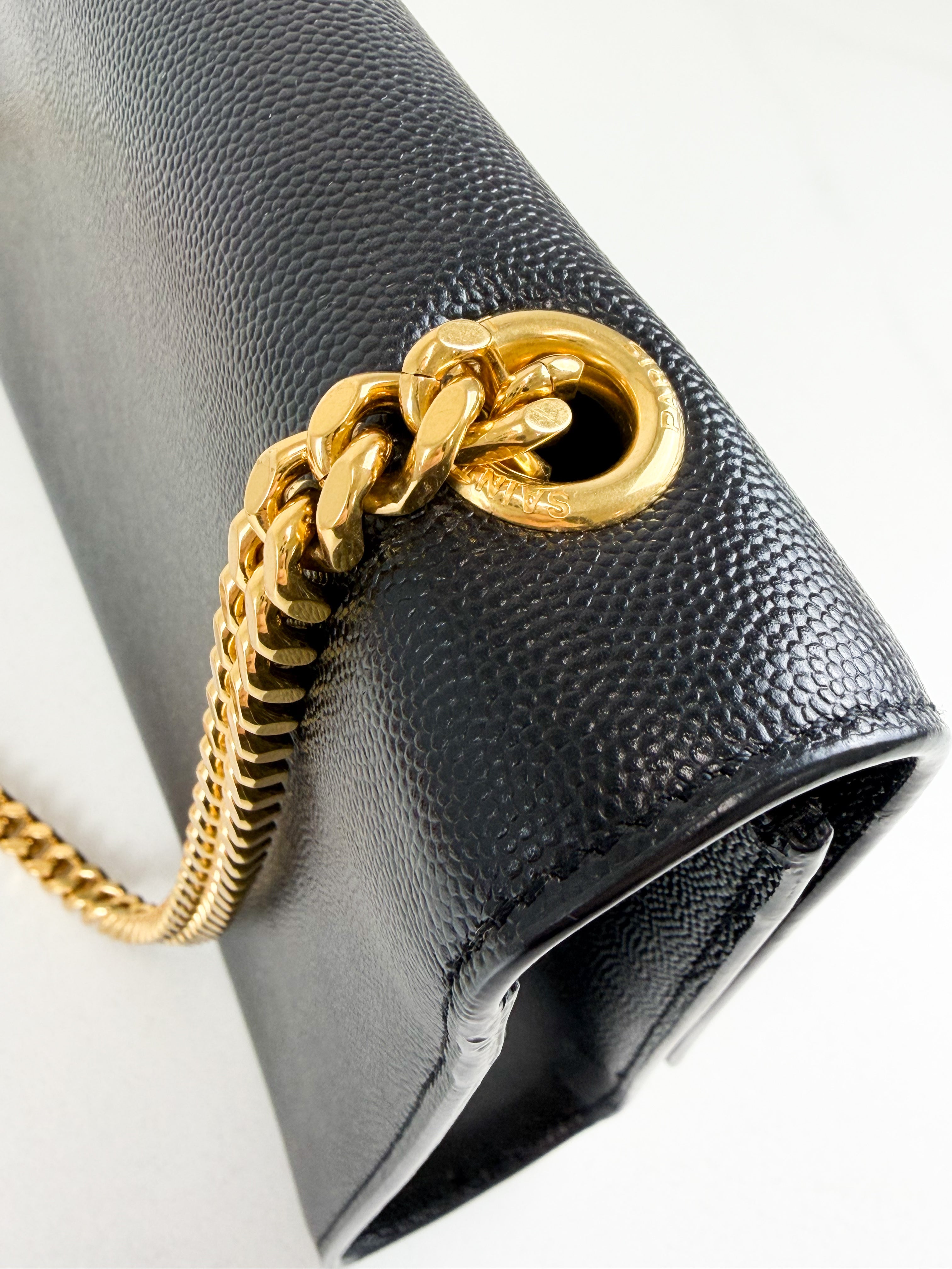 Saint Laurent Black Kate Large Chain Bag with GHW