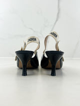 Christian Dior Black Jadior Slingback Heel Size 39.5