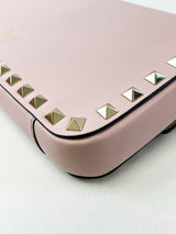 Valentino Garavani Blush Pink Rockstud Leather Clutch
