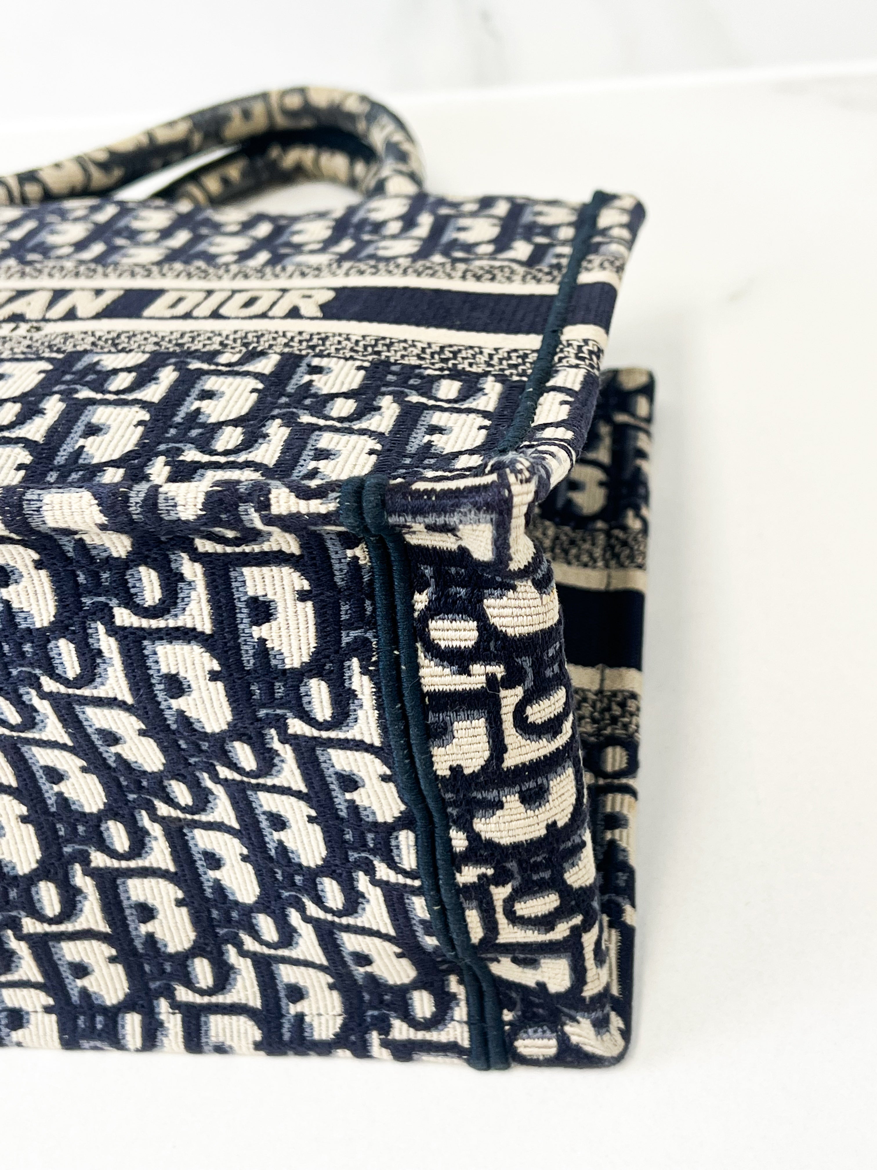 Christian Dior Small Blue Oblique Book Tote