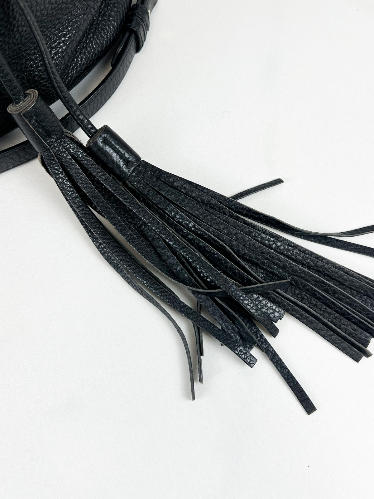 Gucci Miss Bamboo Bucket Bag in Black Grained Leather