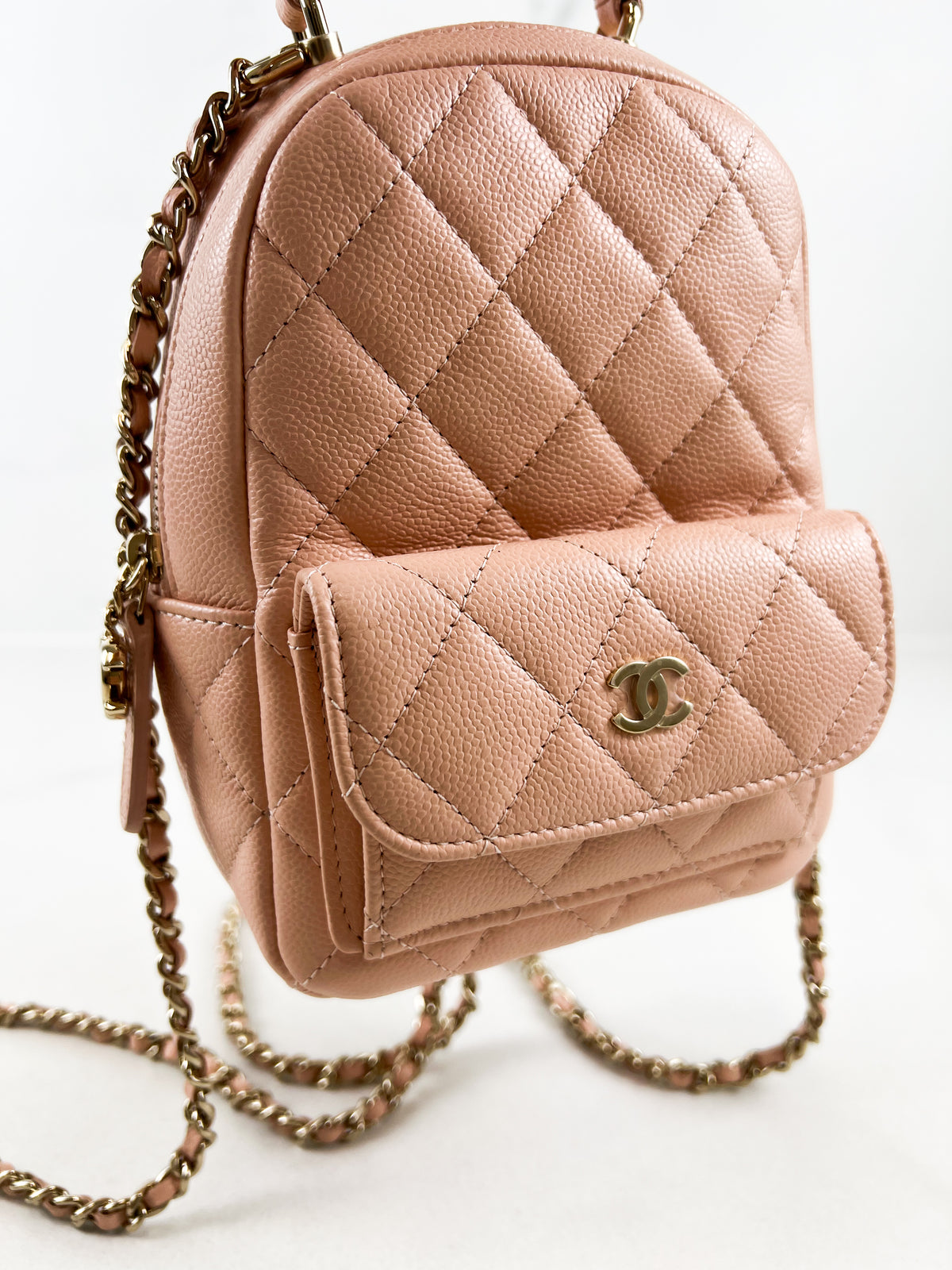 Chanel 24C Mini Backpack in Pink Caviar Leather