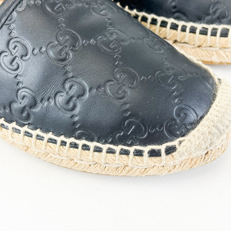 Gucci Leather GG Espadrille Size 38