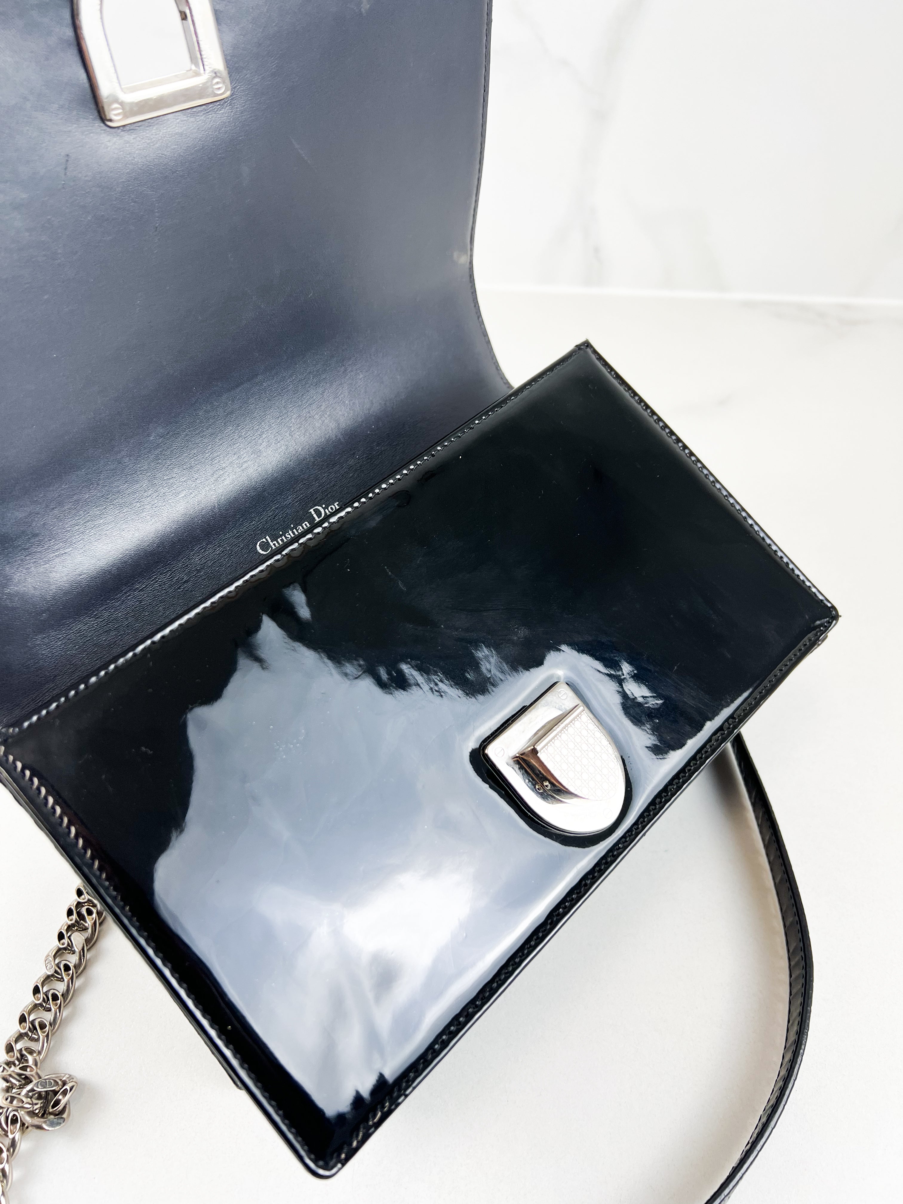 Christian Dior Medium Patent Grey Diorama with SHW
