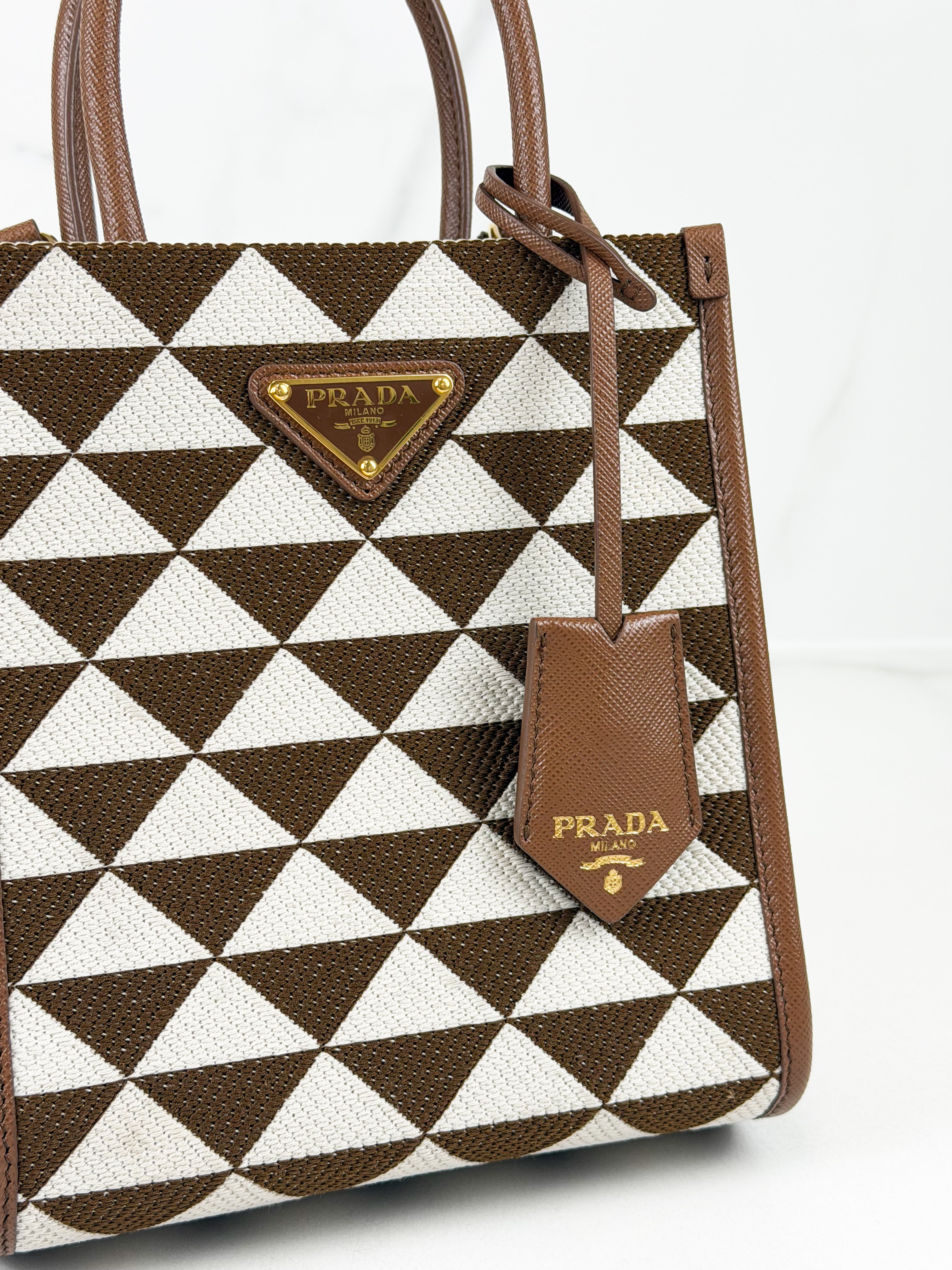 Prada Symbole Jacquard Fabric Mini Tote Bag