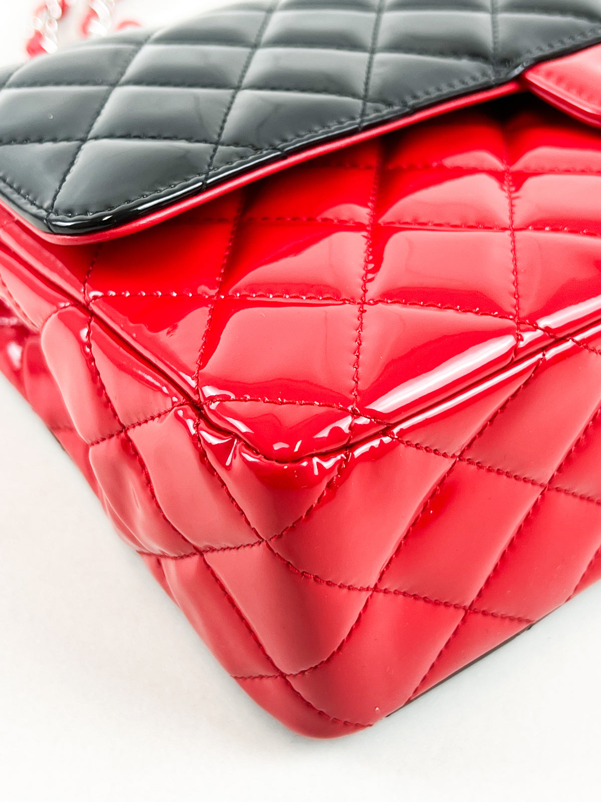 Chanel Small Classic Double Flap Patent Lambskin Shoulder Bag with SHW