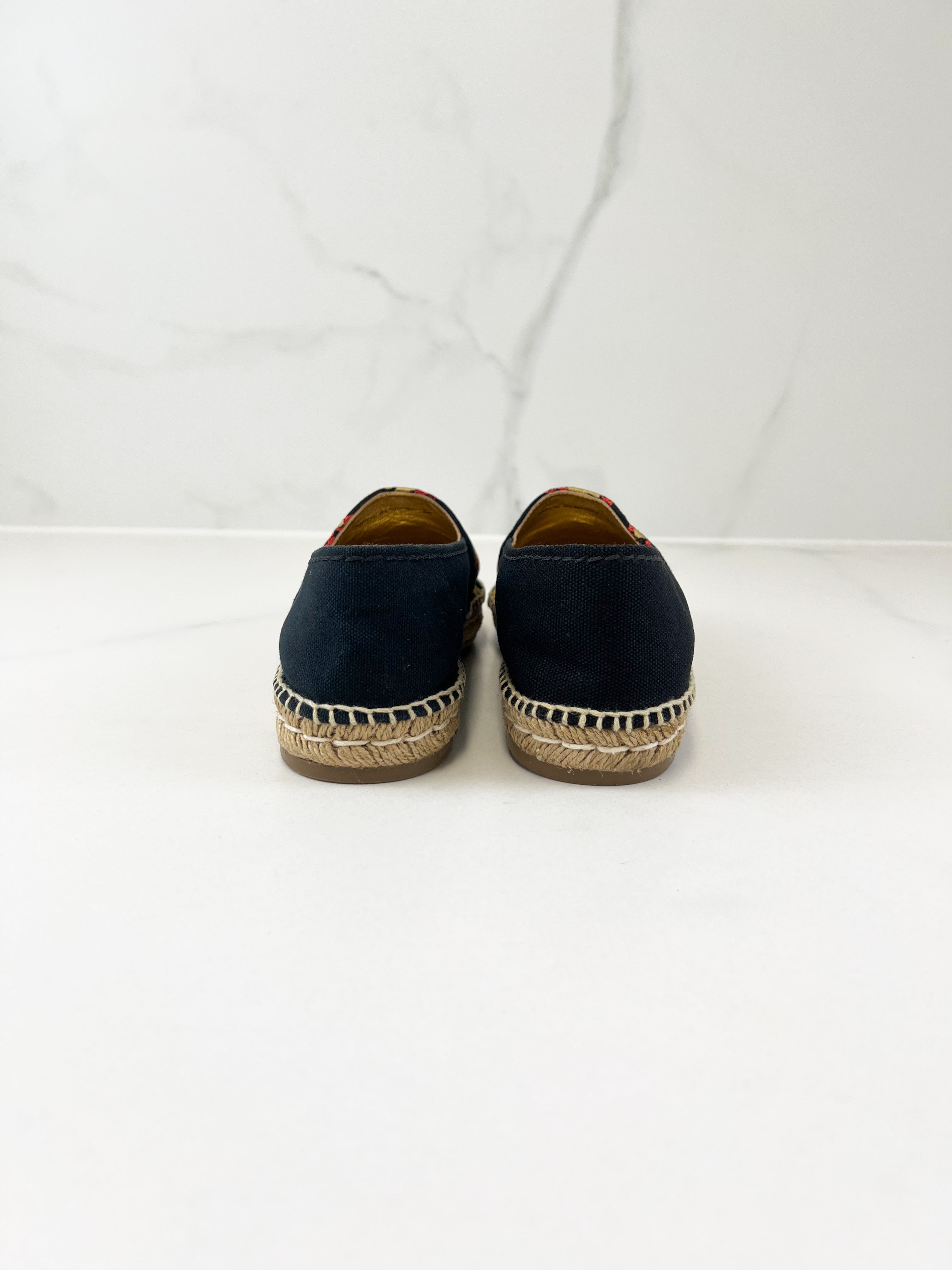 Prada Canvas Printed Logo Espadrilles Size 38
