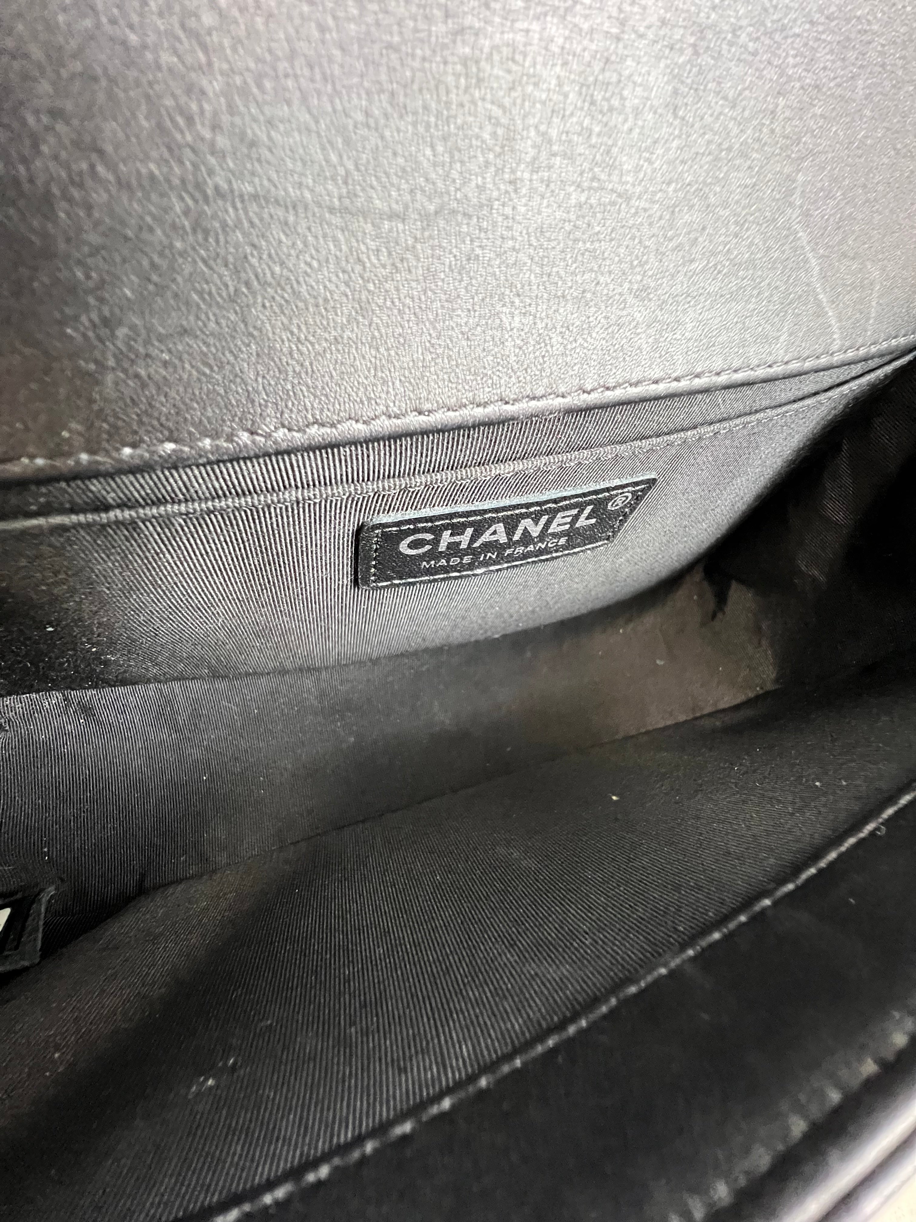 Chanel Old Medium Chevron Boy Bag with SHW