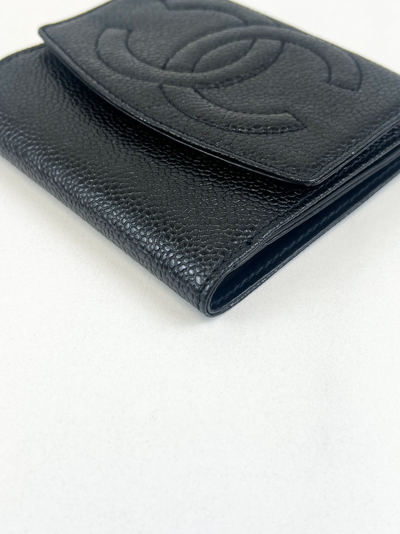 Chanel Black Decacoco Double Hook Bifold Wallet