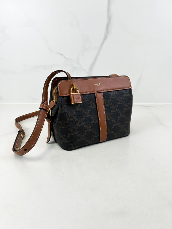 Celine Small Teen Cabas Canvas & Leather Shoulder Bag