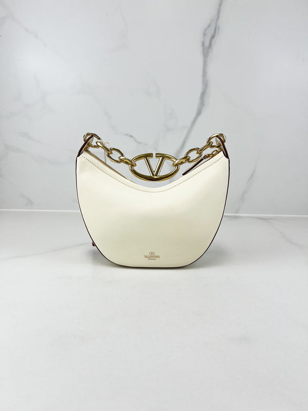 Valentino Garavani Cream Mini VLogo Moon Crossbody Bag