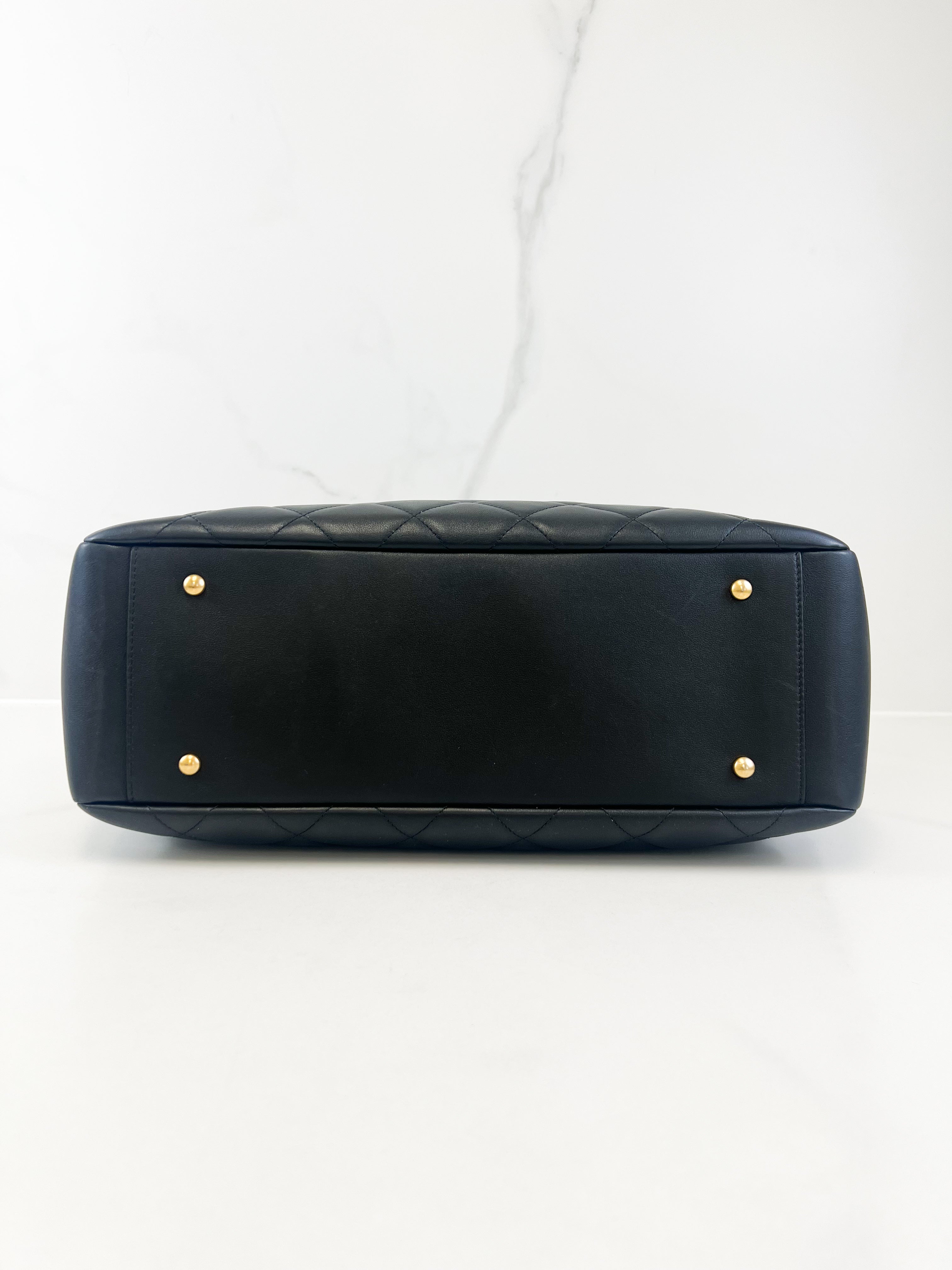 Chanel CC Black Calfskin Shopping Tote GHW