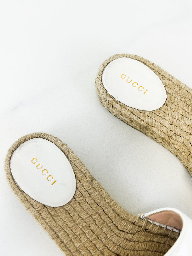 Gucci Women's GG Marmont Canvas Espadrille Sandal Size 40