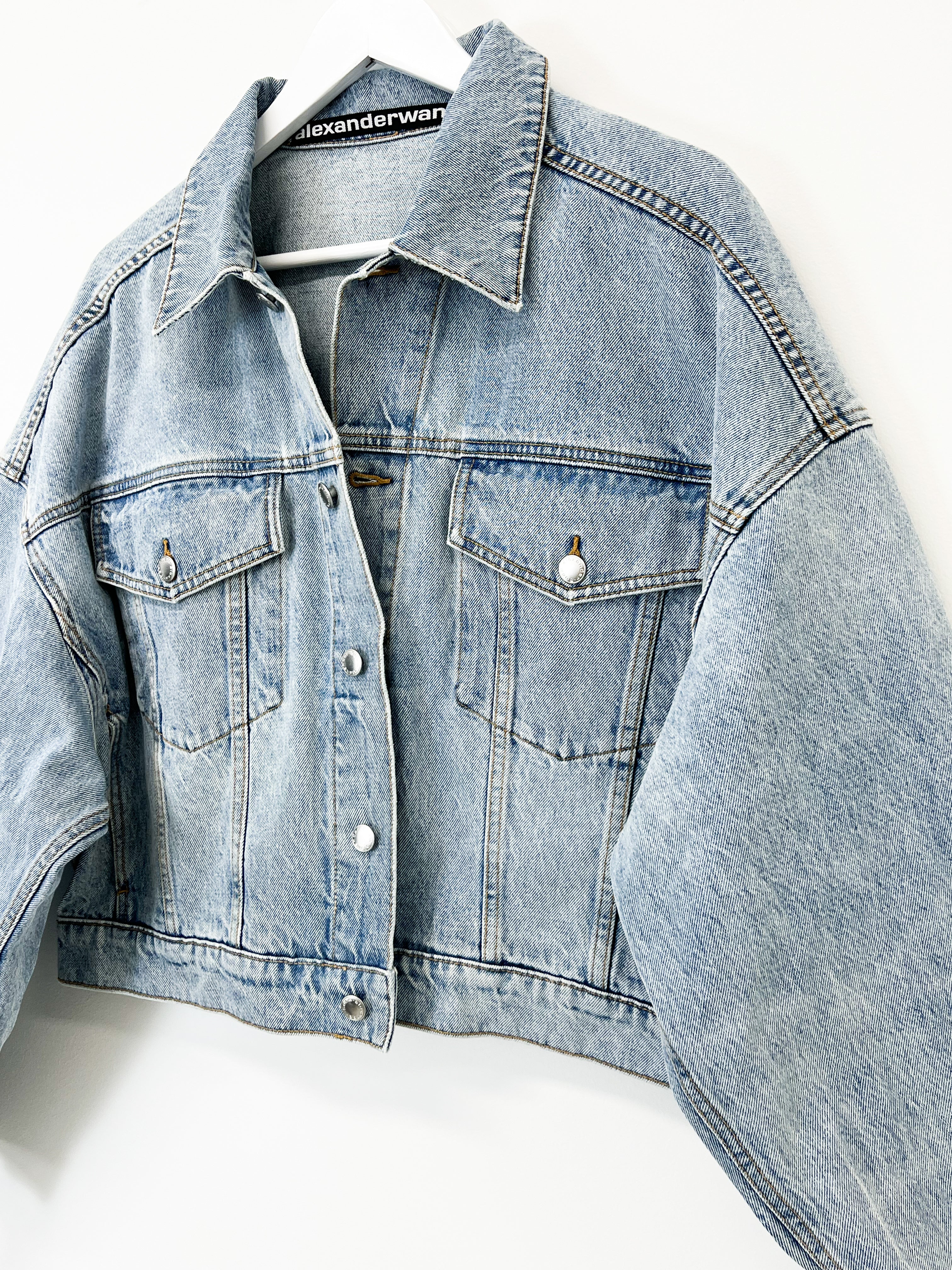 Alexander Wang Regen Indigo Denim Clip Trucker Jacket