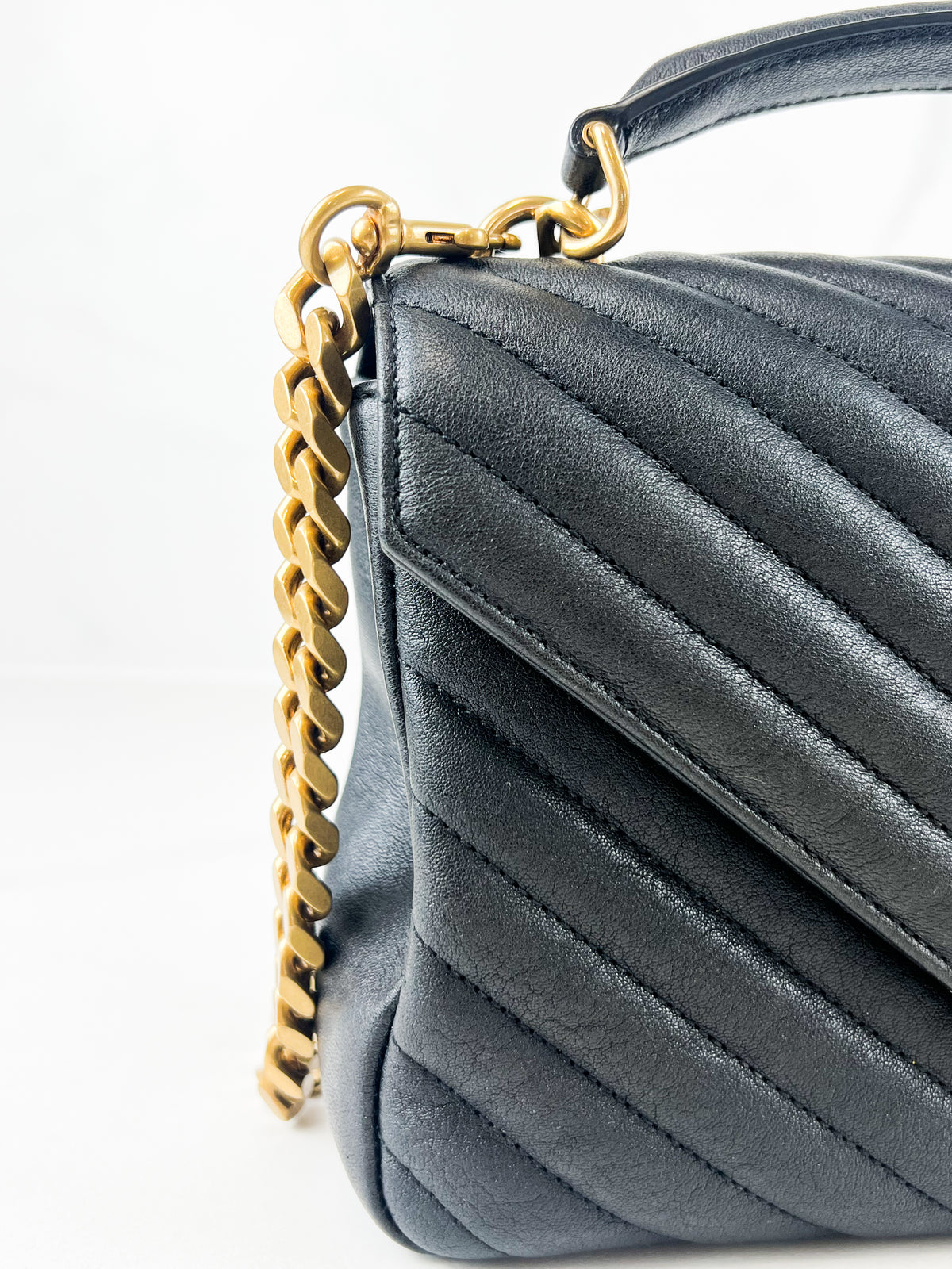 Saint Laurent Black College Bag with GHW