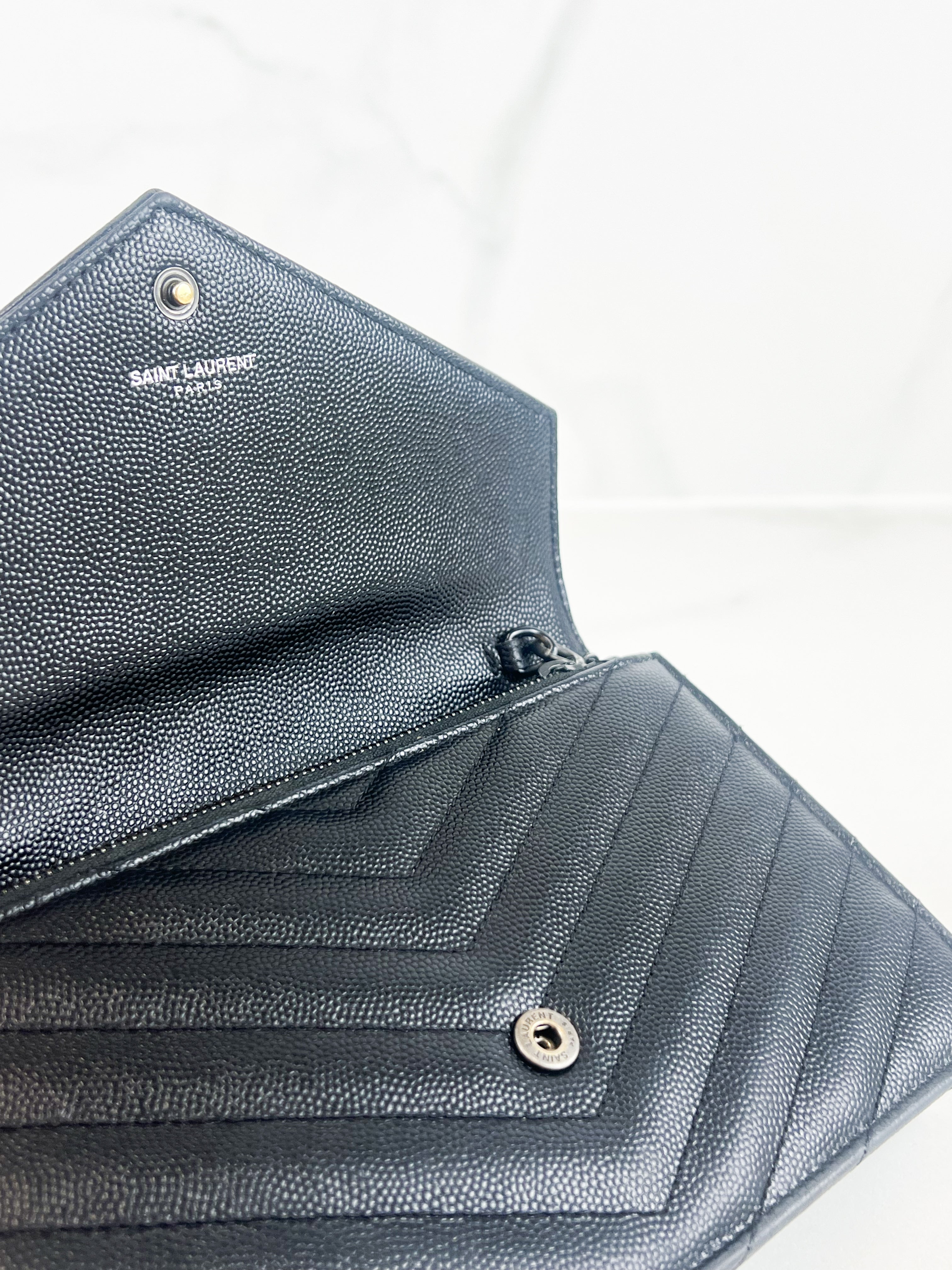 Saint Laurent Black Cassandre Envelope WOC