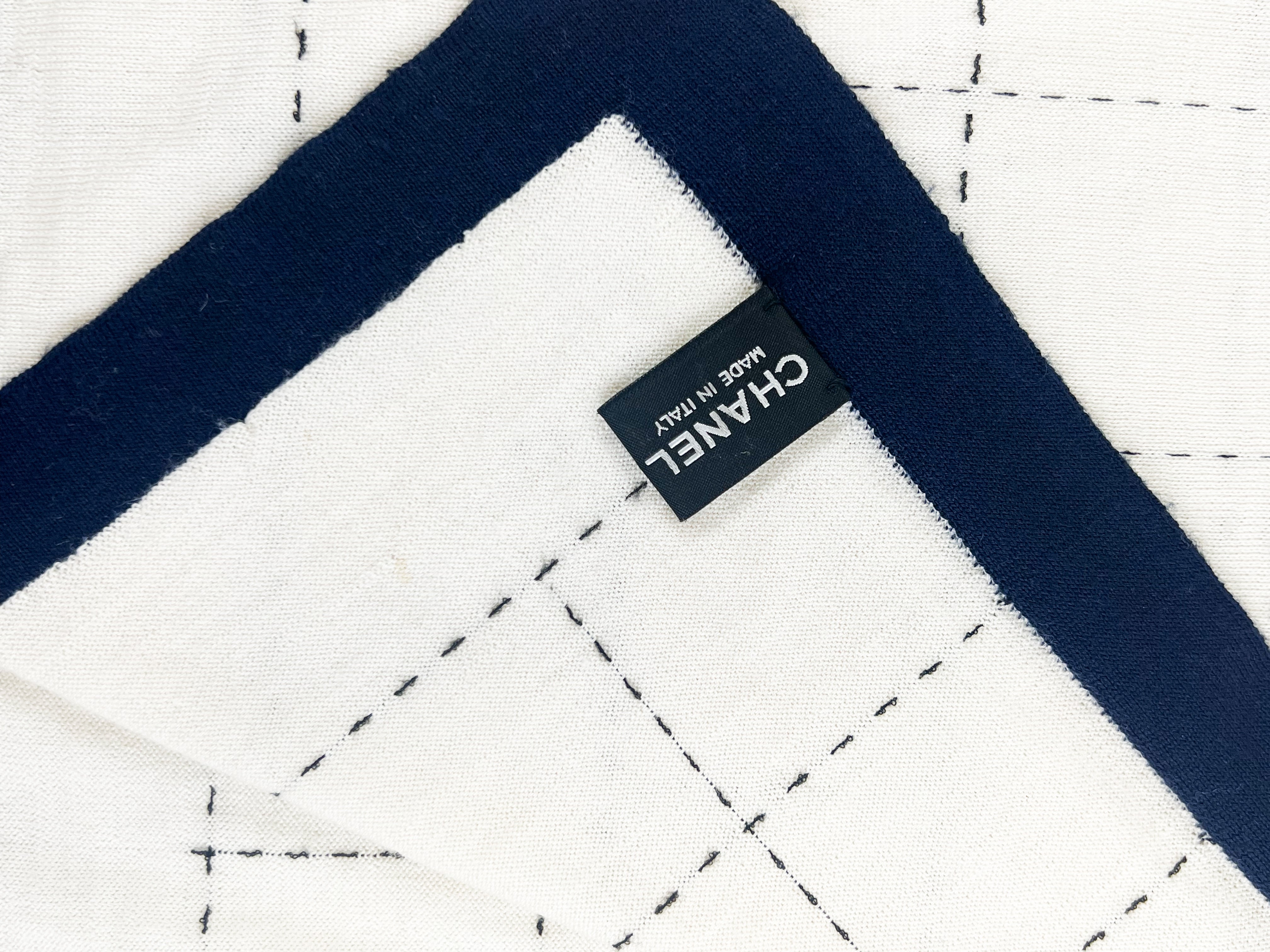 Chanel Quilted Classic Wool and Silk Two-tone Scarf