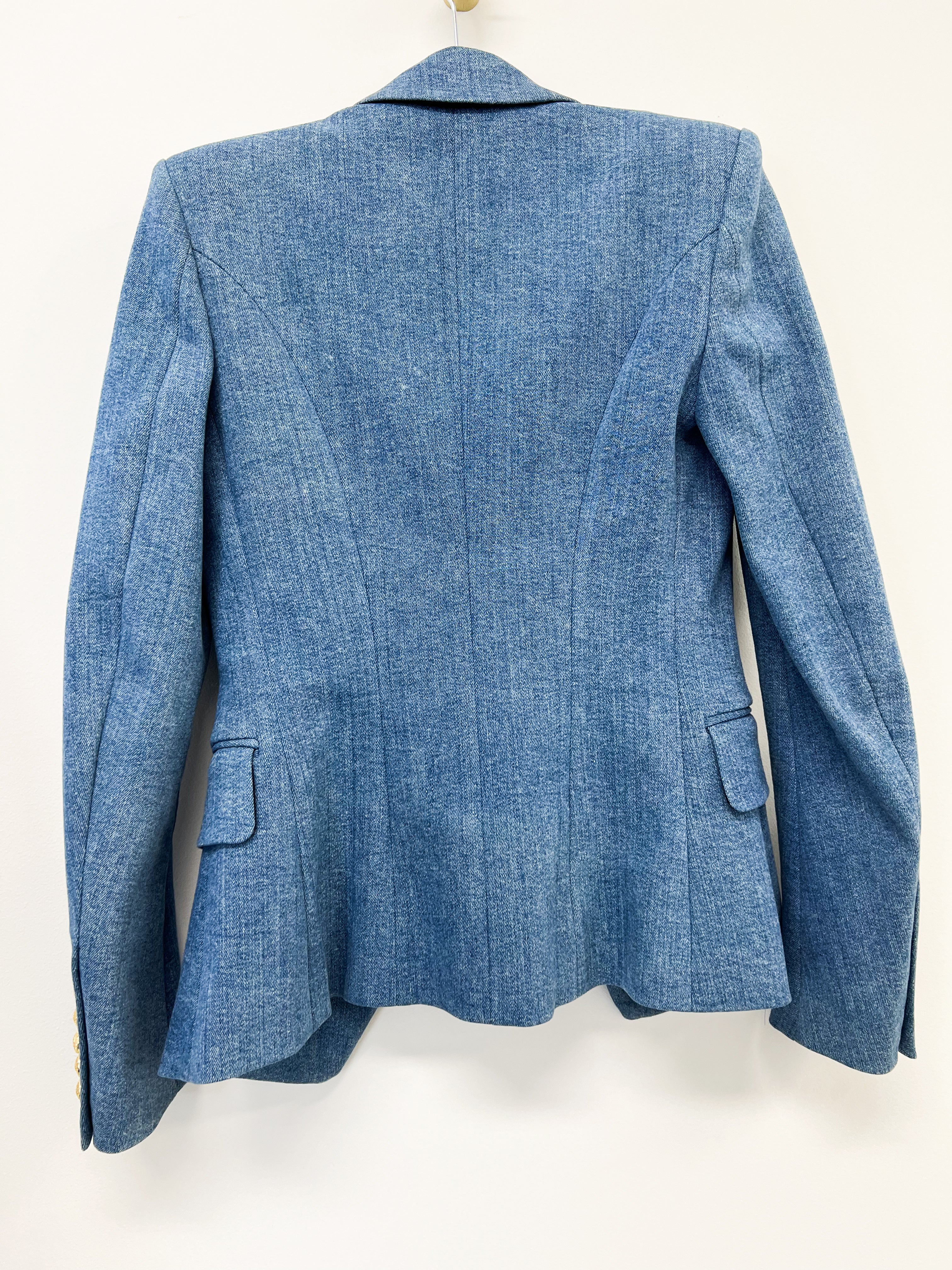Balmain Blazer with Gold Buttons in Denim Size 36 (8)