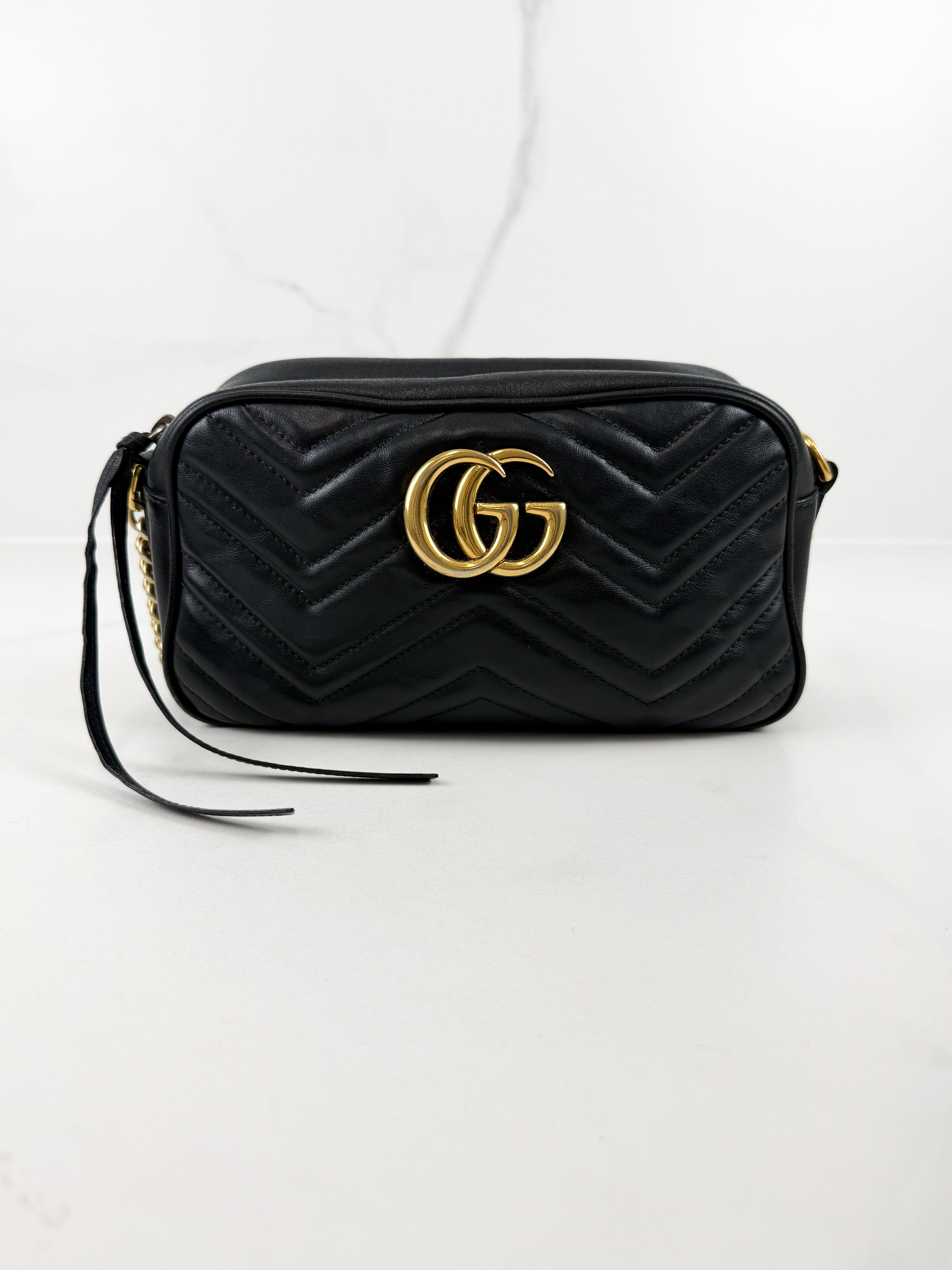 Gucci Black GG Marmont Shoulder Bag