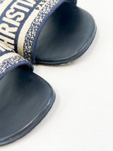 Christian Dior Navy Dway Slides Size 39.5