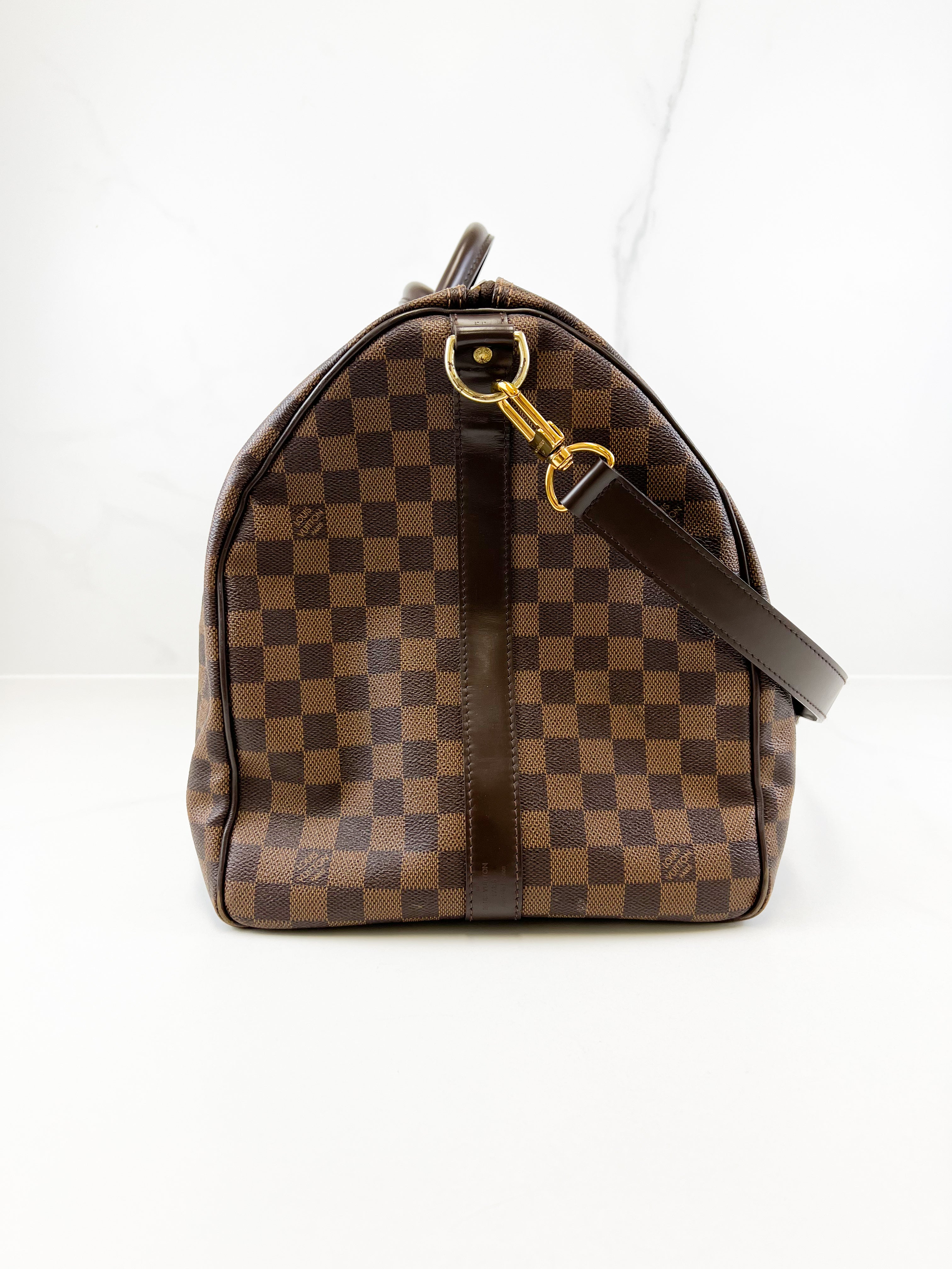 Louis Vuitton Keepall Bandouliere 55 in Damier Ebene