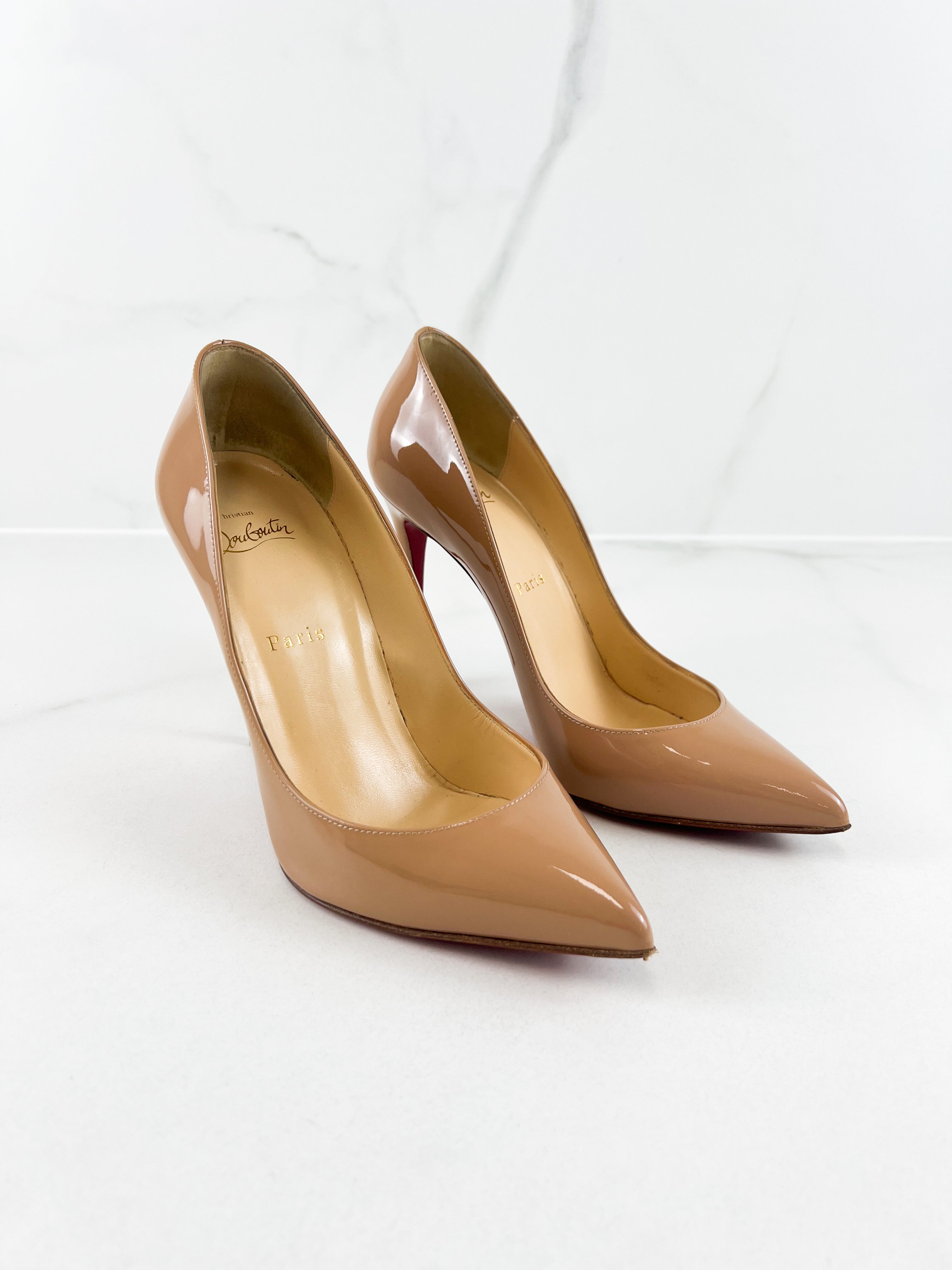 Christian Louboutin Beige So Kate 110 Patent Size 39.5