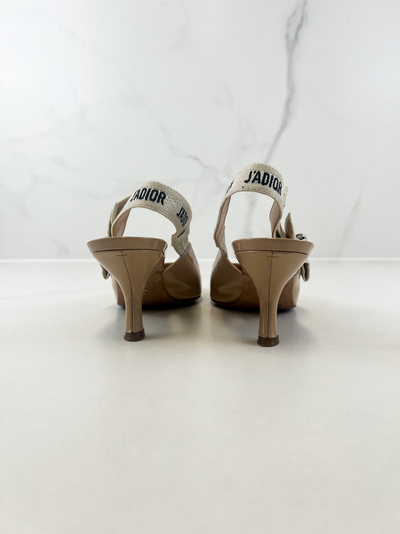Christian Dior Nude Jadior Slingback Heel Size 39.5