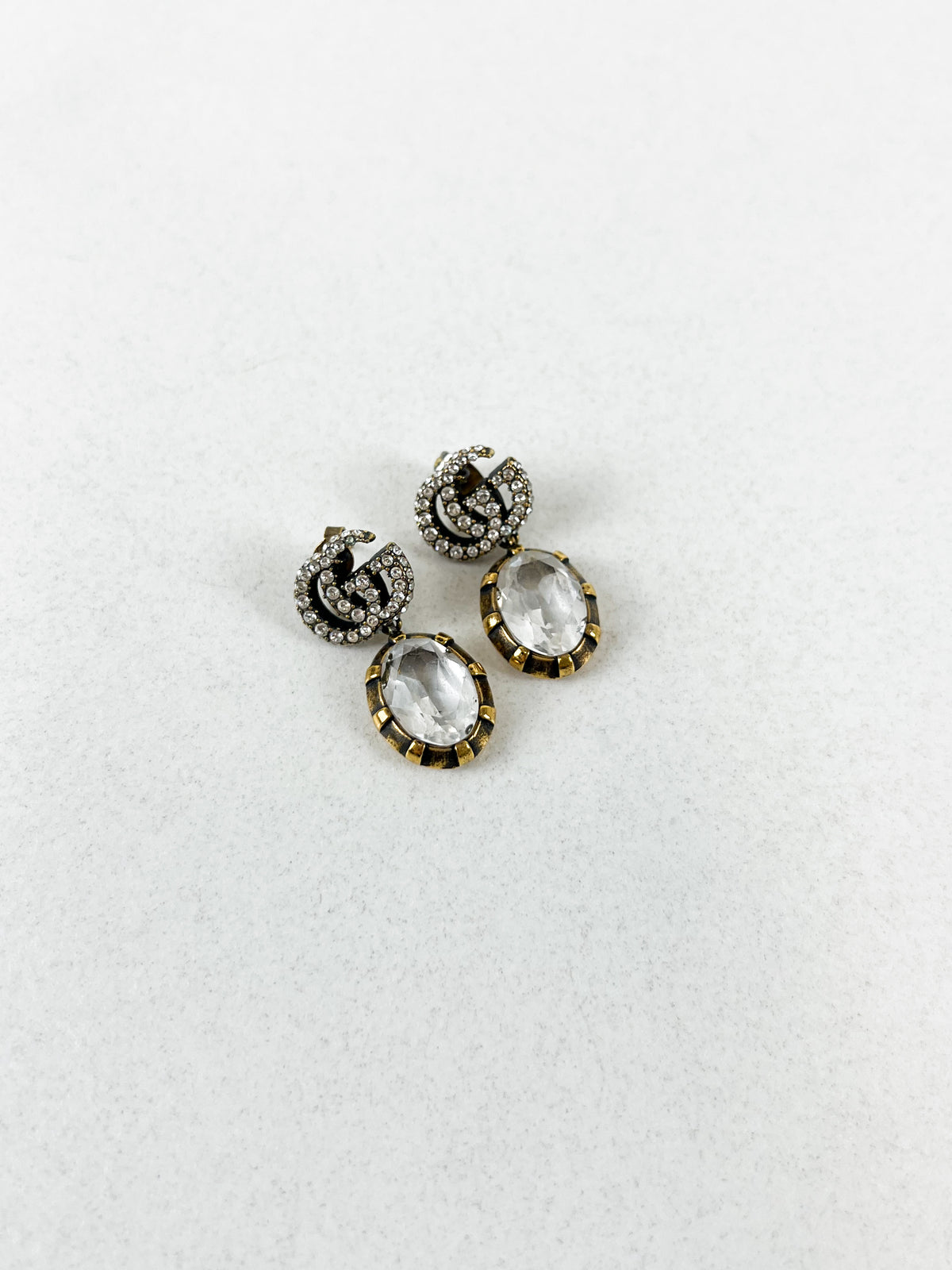 Gucci Crystal GG Marmont Drop Earring