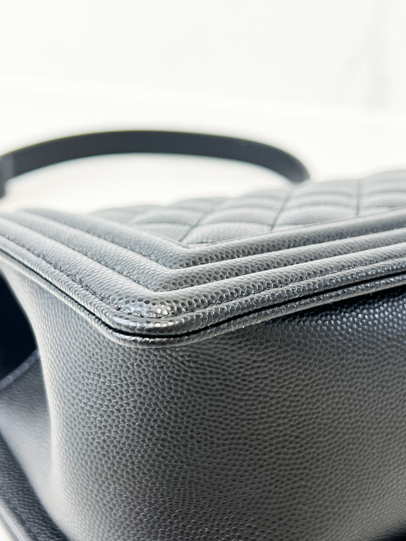 Chanel Black Old Medium Caviar Boy Bag GHW