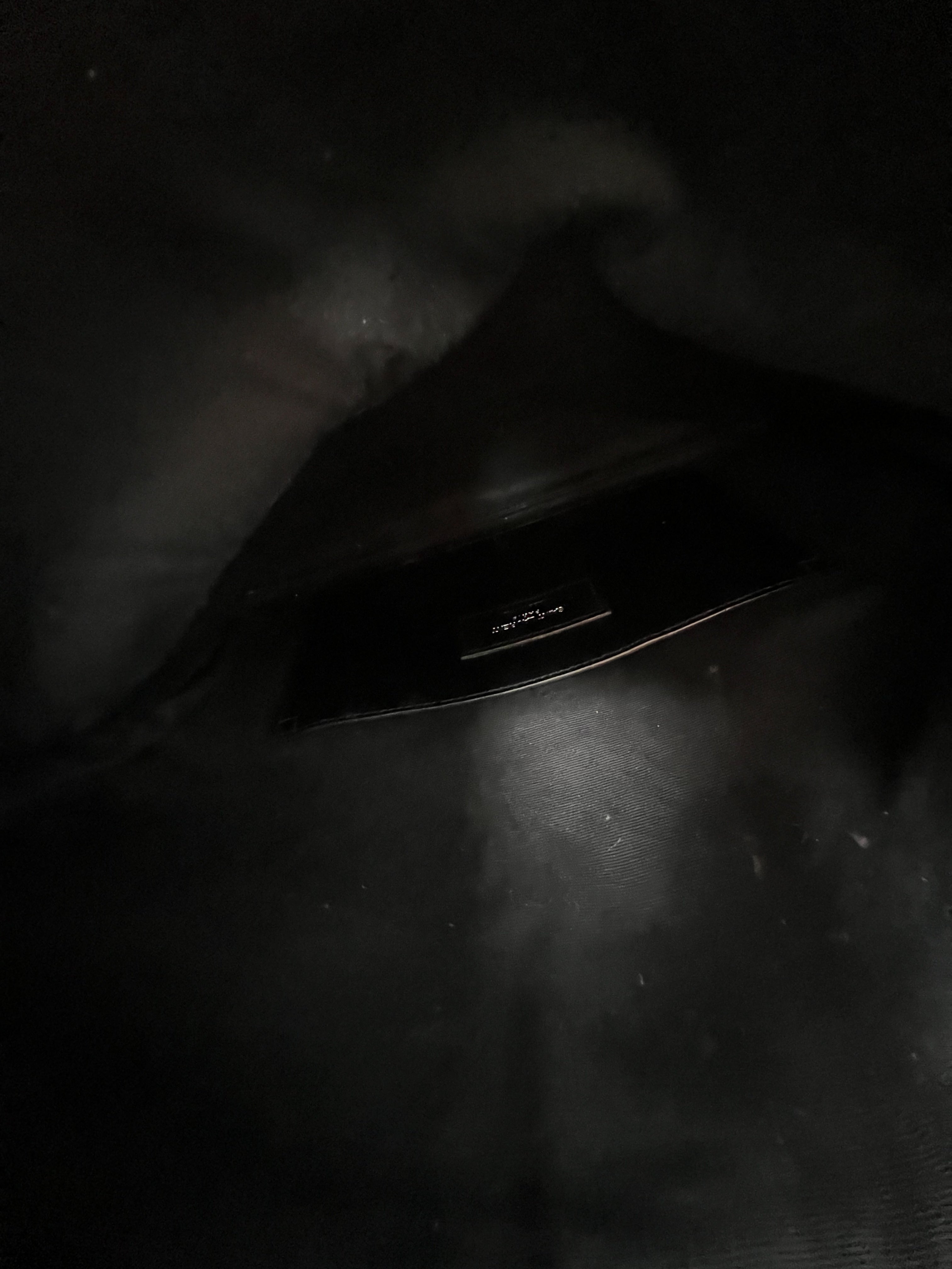 Saint Laurent Hollywood Fold Over Clutch in Black Grained Calfskin