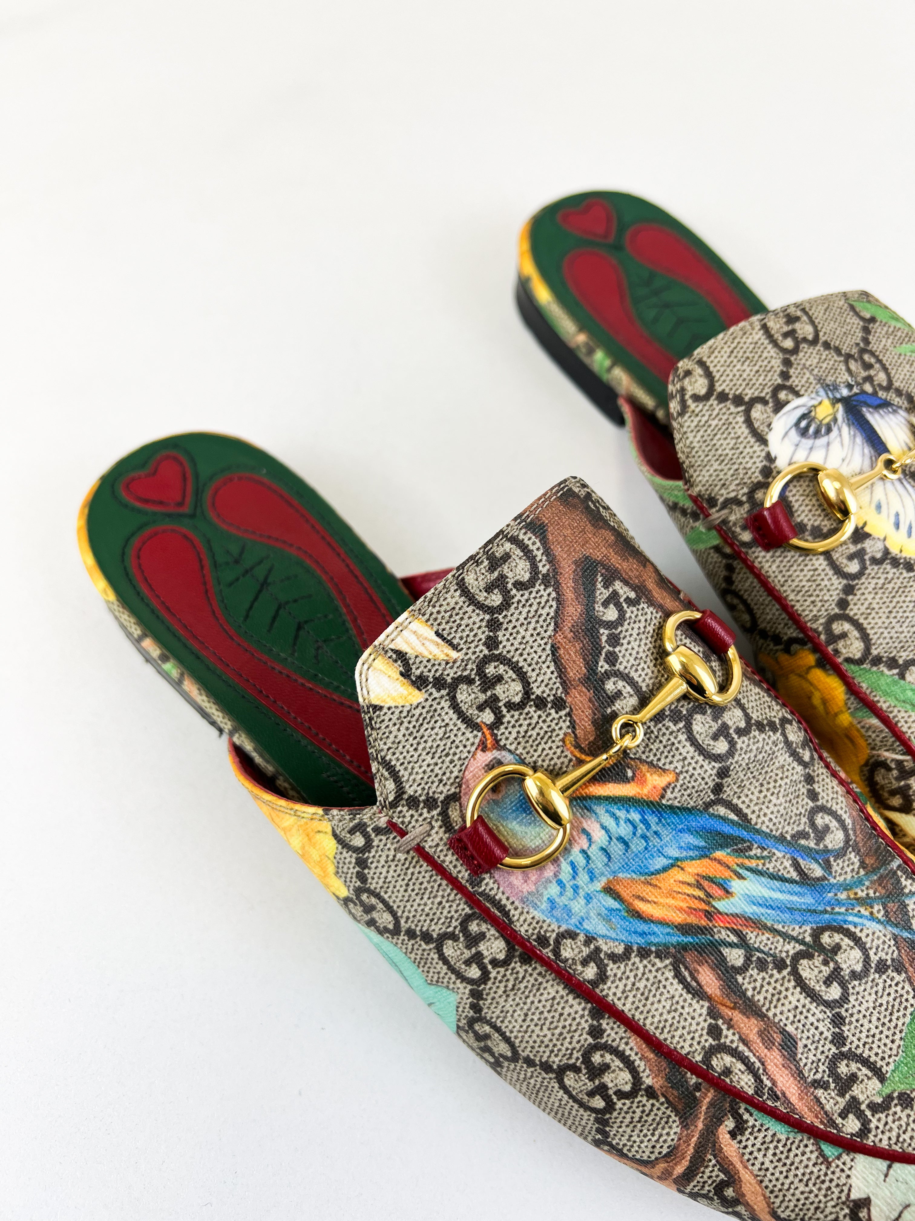 Gucci Canvas Princetown Slipper Size 37.5
