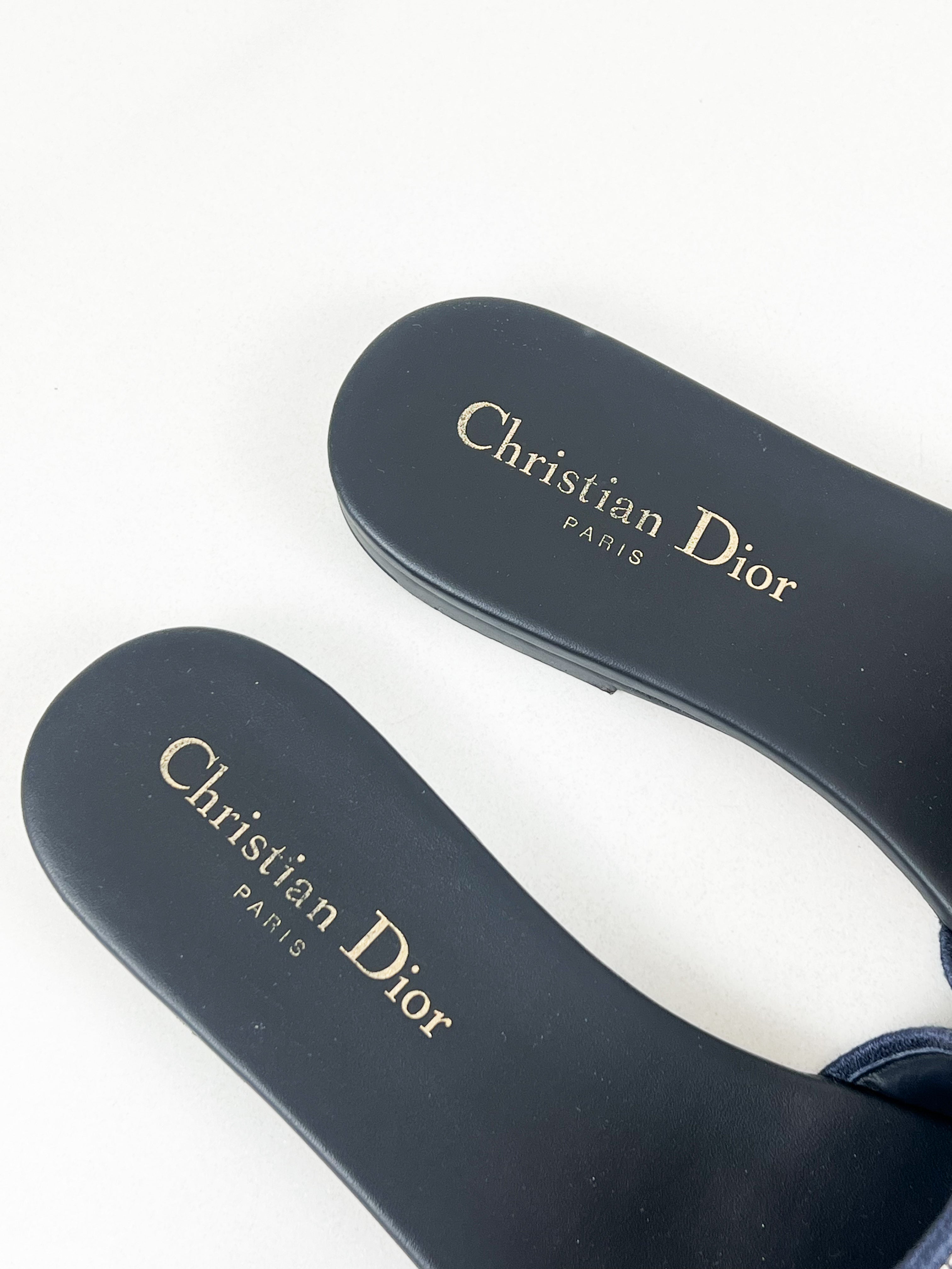 Christian Dior Navy Dway Slides Size 37