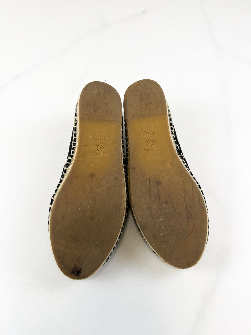 Christian Dior Black Granville Espadrille Size 37